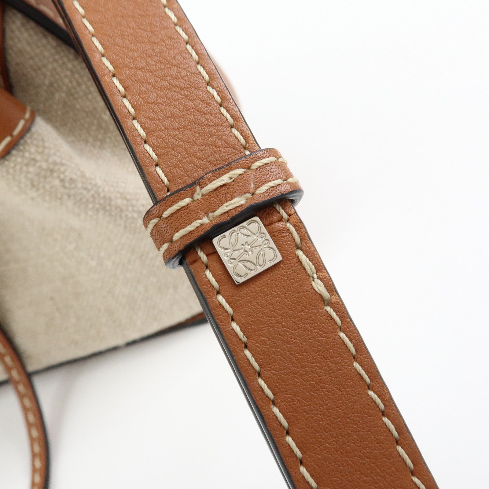 LOEWE Anagram Hammock Cotton Calf Leather Drawstring Mini 2Way Bag