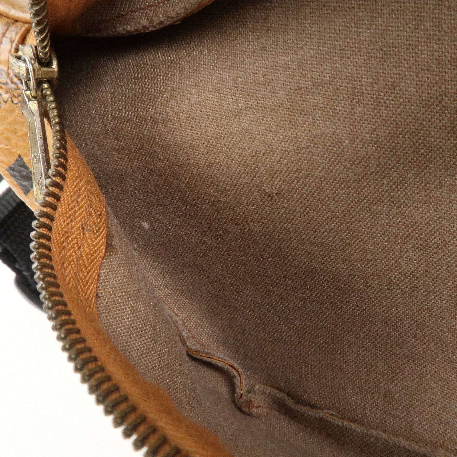 MCM Visetos Logo Leather Waist Bag Waist Pouch Crossbody Bag Brown