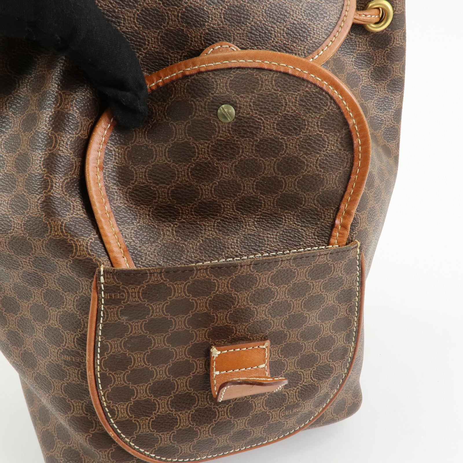 CELINE Macadam PVC Coated Canvas Leather Backpack Brown