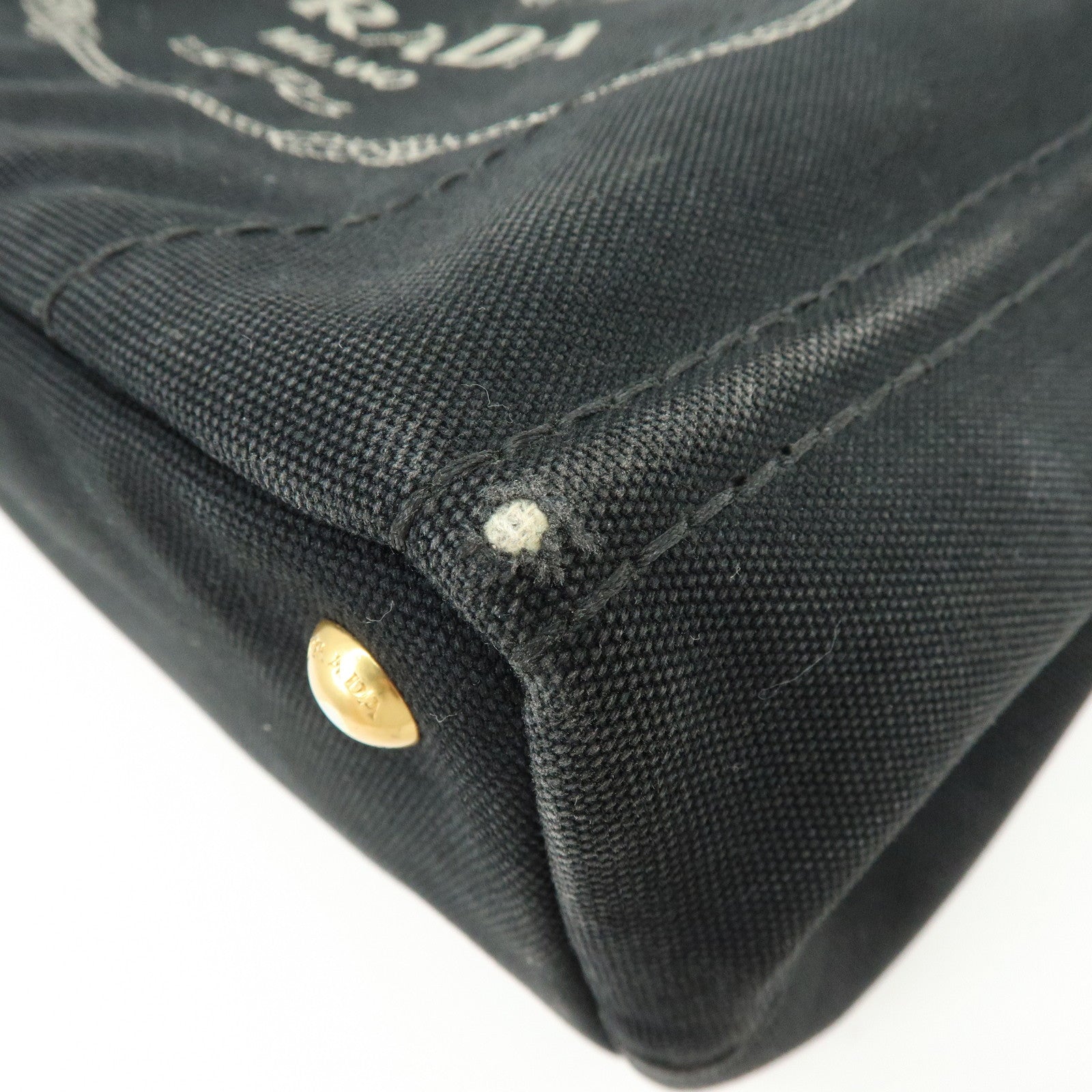 PRADA Triangle Logo Canapa Mini 2Way Hand Shoulder Bag Black B2439G