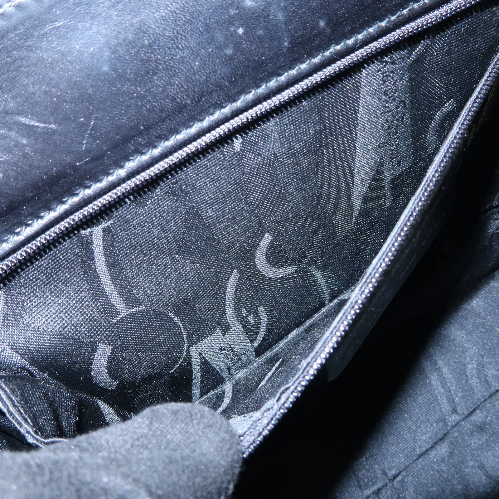 Ferragamo Gancini Leather 2Way Bag Hand Bag Shoulder Bag Black