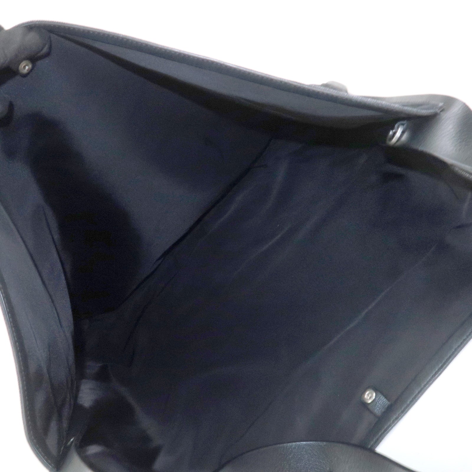 JIL SANDER Canvas Leather Shoulder Bag Crossbody Bag Black