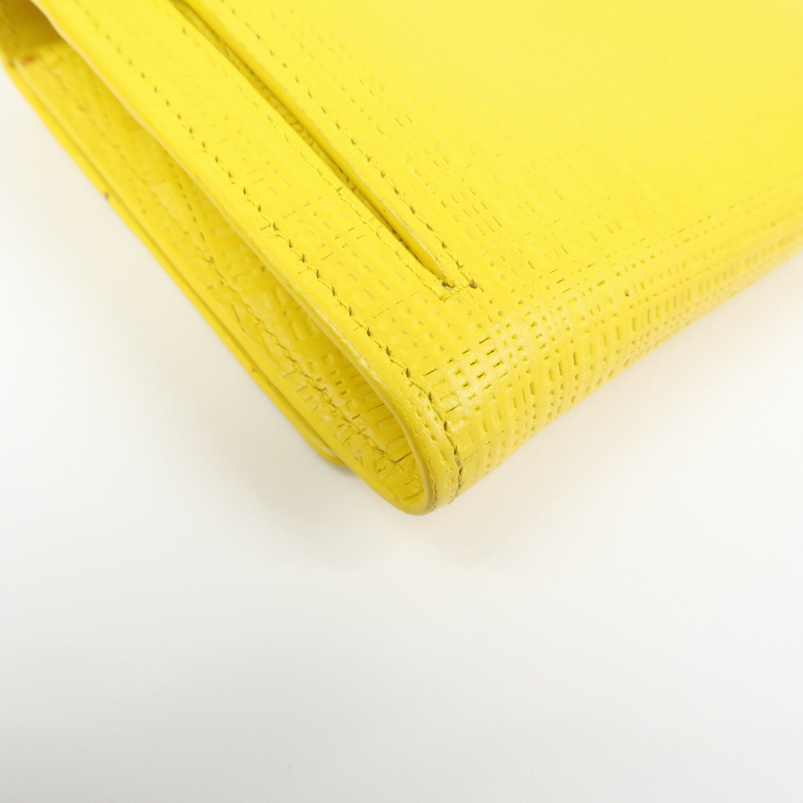 LOEWE Anagram Calf Bi-fold Leather Long Wallet Yellow