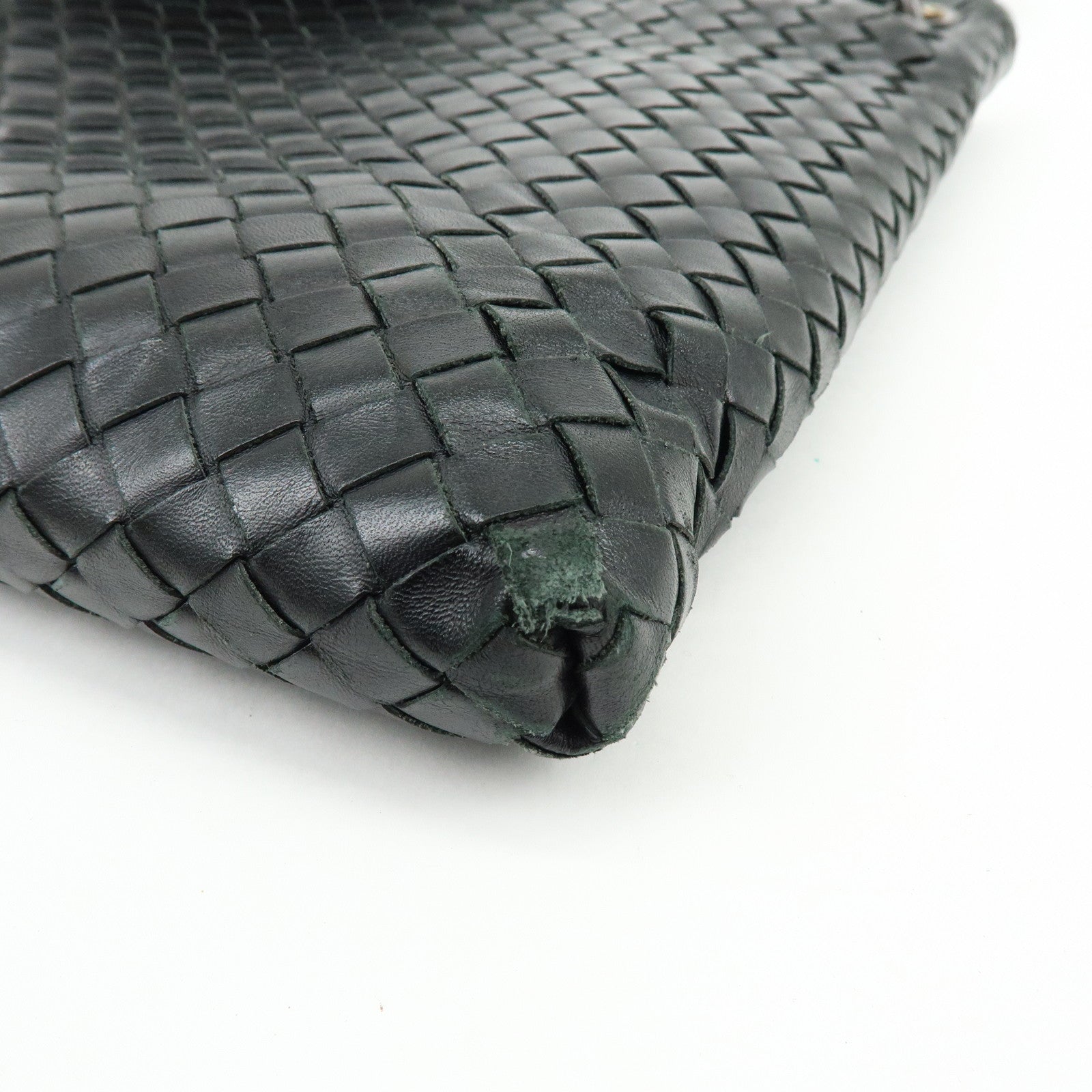 BOTTEGA VENETA Intrecciato Leather Shoulder Bag Black 172736