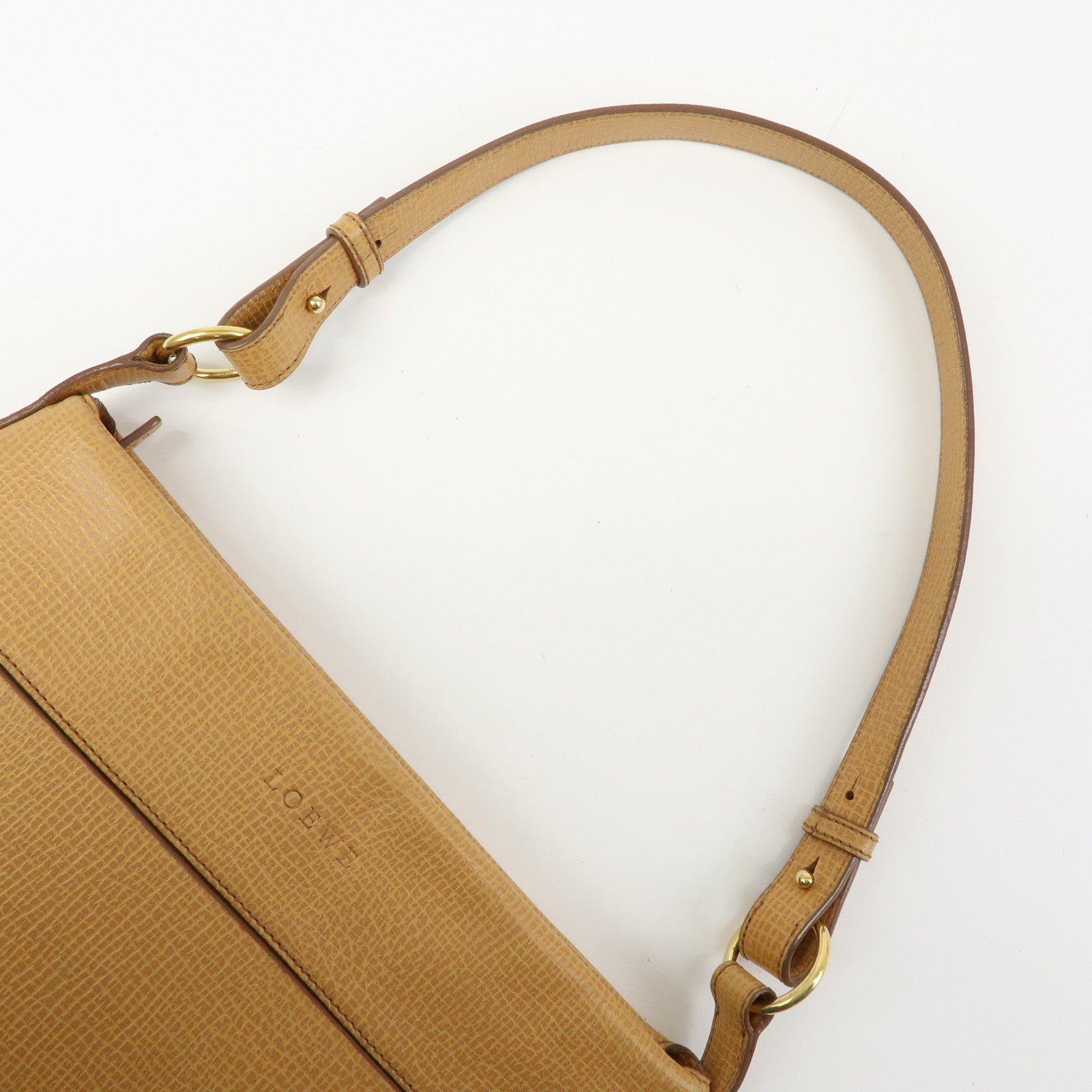 LOEWE Leather Hand Bag Shoulder Bag Beige