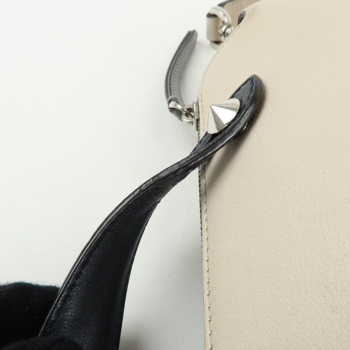 FENDI By The Way Leather Medium 2Way Hand Shoulder Bag Ivory 8BL124