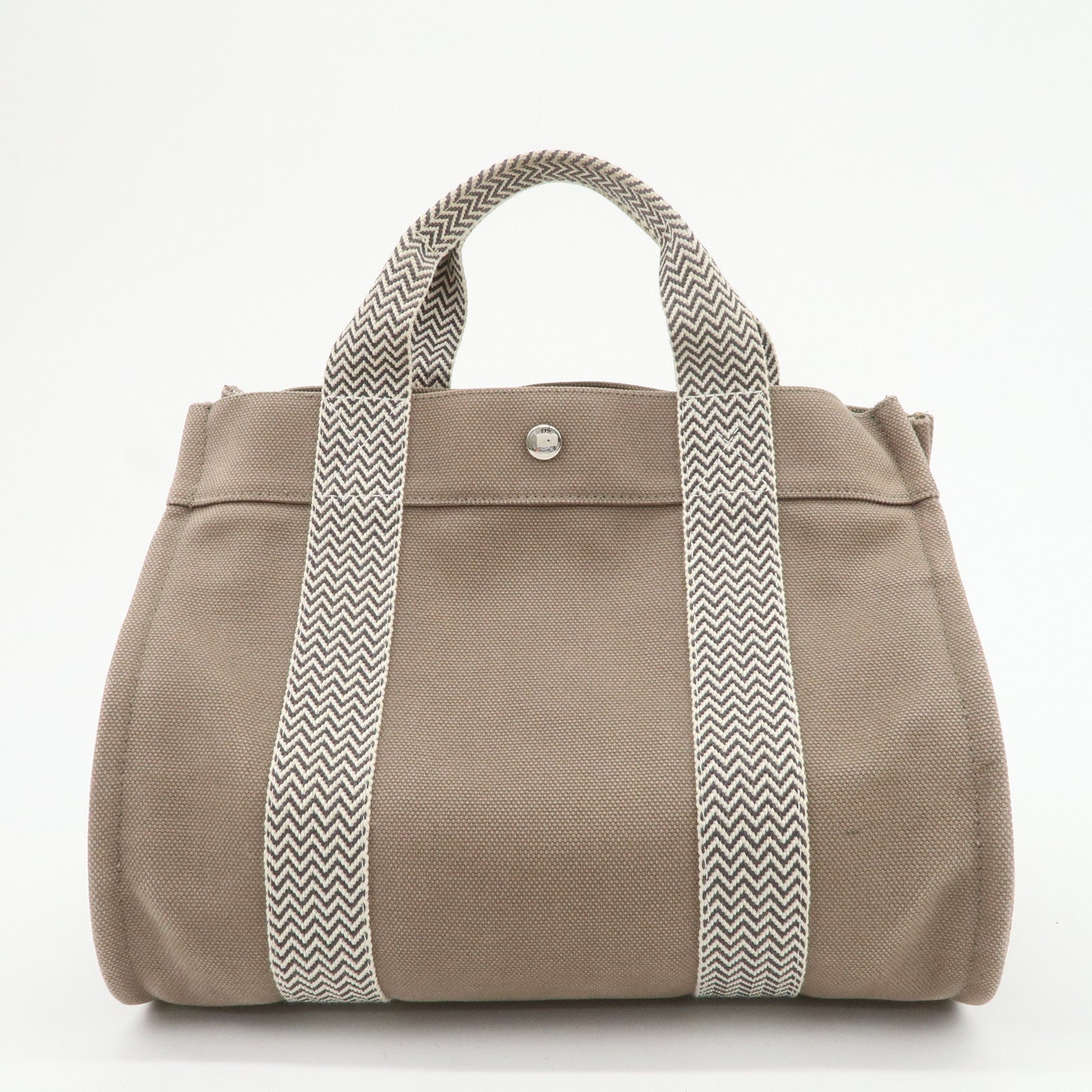HERMES Cannes PM Canvas Tote Bag Hand Bag Beige