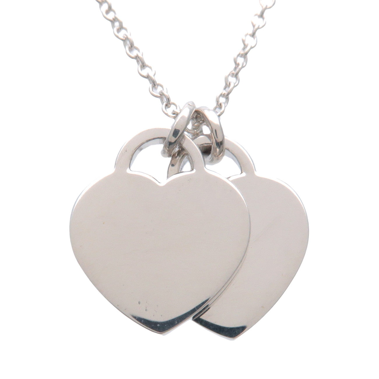Tiffany & Co Return to Tiffany Mini Double Heart Tag Necklace SV925 Used