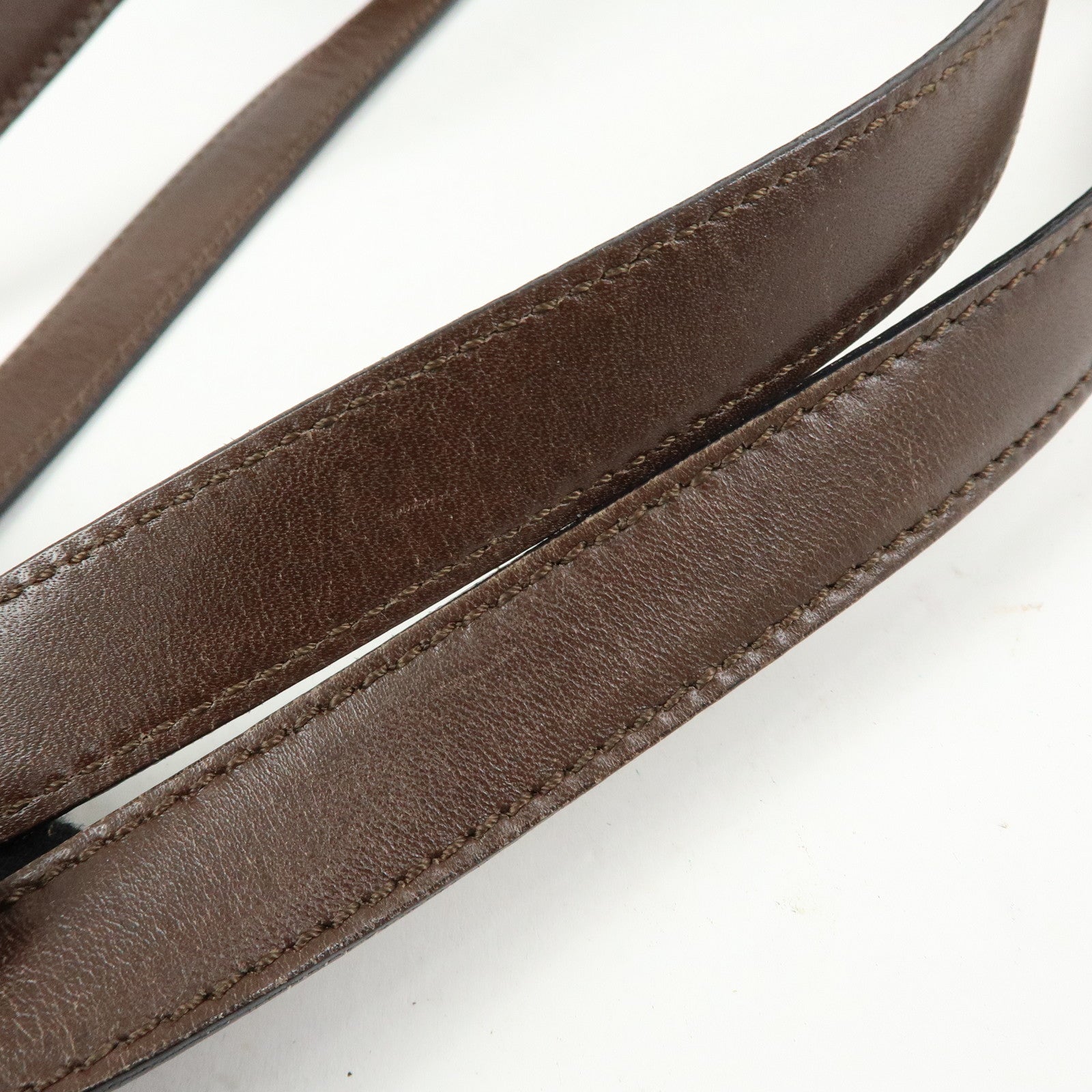 CELINE C Macadam Canvas Leather Tote Bag Shoulder Bag Brown