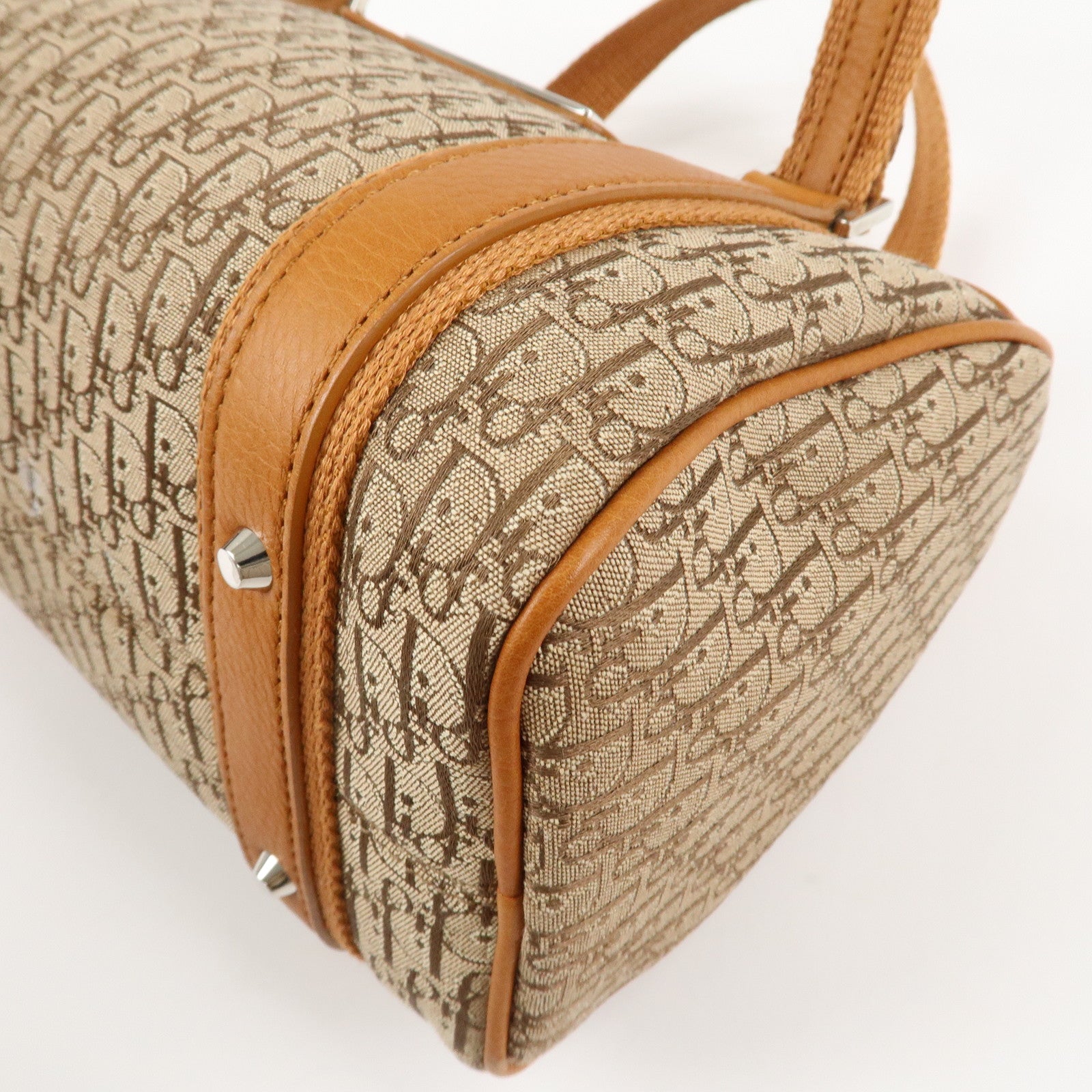 Christian Dior Trotter Canvas Leather Mini Boston Bag Hand Bag Used