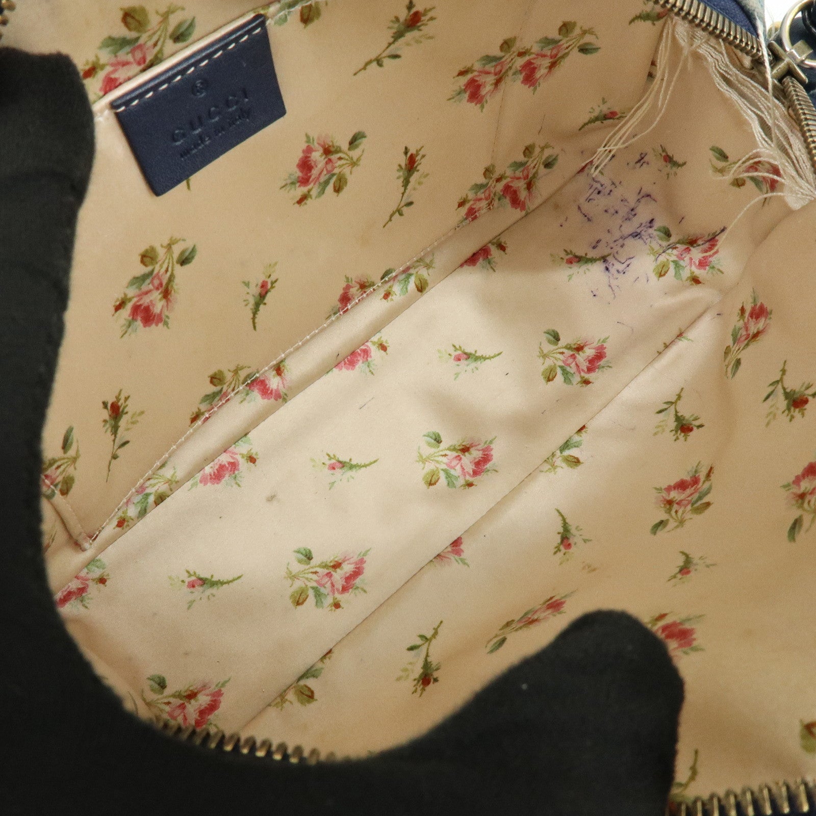 GUCCI GG Marmont Flower Embroidery Leather Shoulder Bag 447632