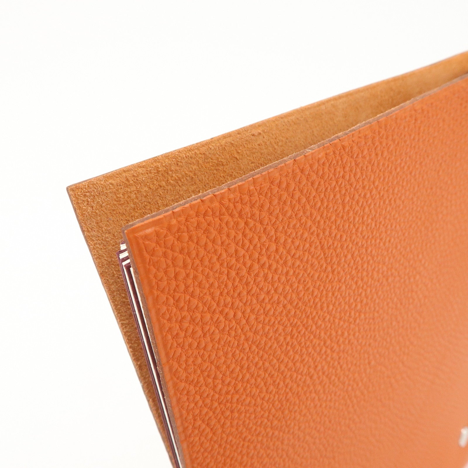 HERMES Togo Leather Ulysse MM □J Stamped Notebook Cover Potiron Orang