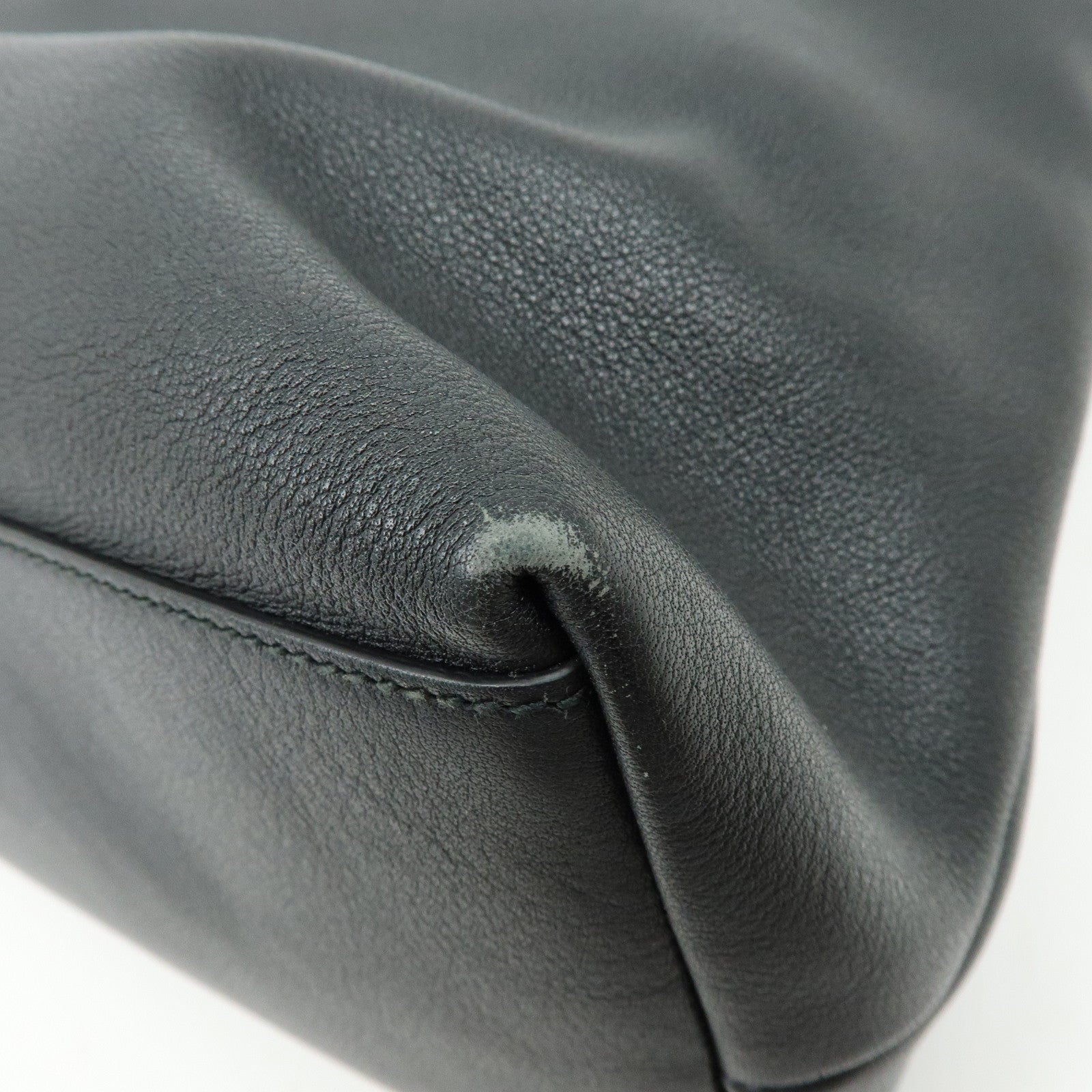 GUCCI Bamboo Leather 2Way Bag Tote Bag Shoulder Bag Black 365345
