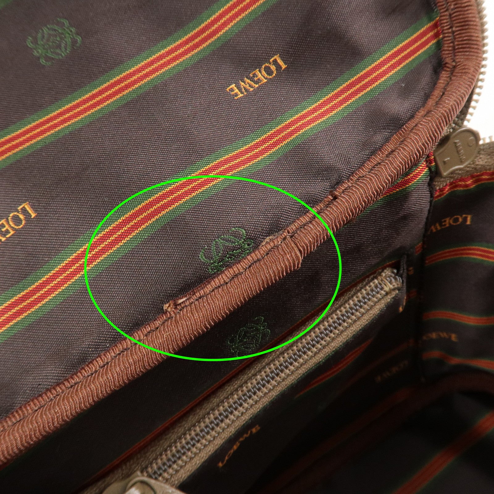 LOEWE Leather 2WAY Bag Hand Bag Shoulder Bag Brown Gold Hardware