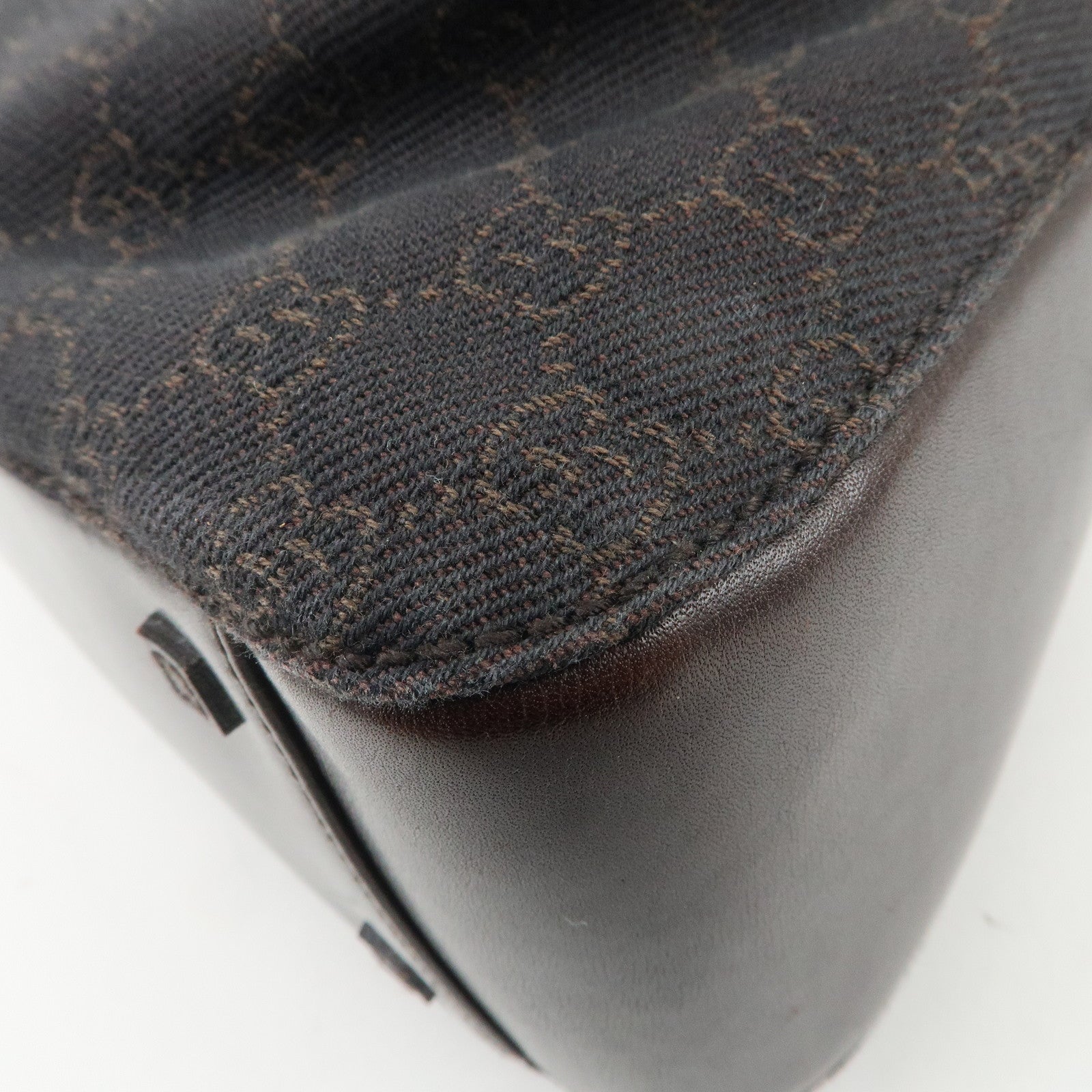 GUCCI GG Monogram Canvas Leather Tote Shoulder Bag Brown 101919
