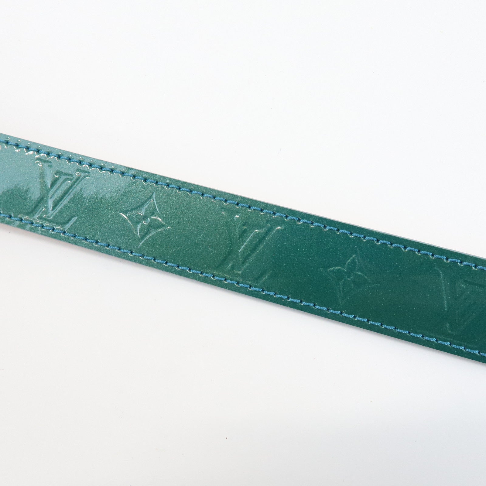 Louis Vuitton Monogram Vernis Leather Ceinture Belt Blue Galactic