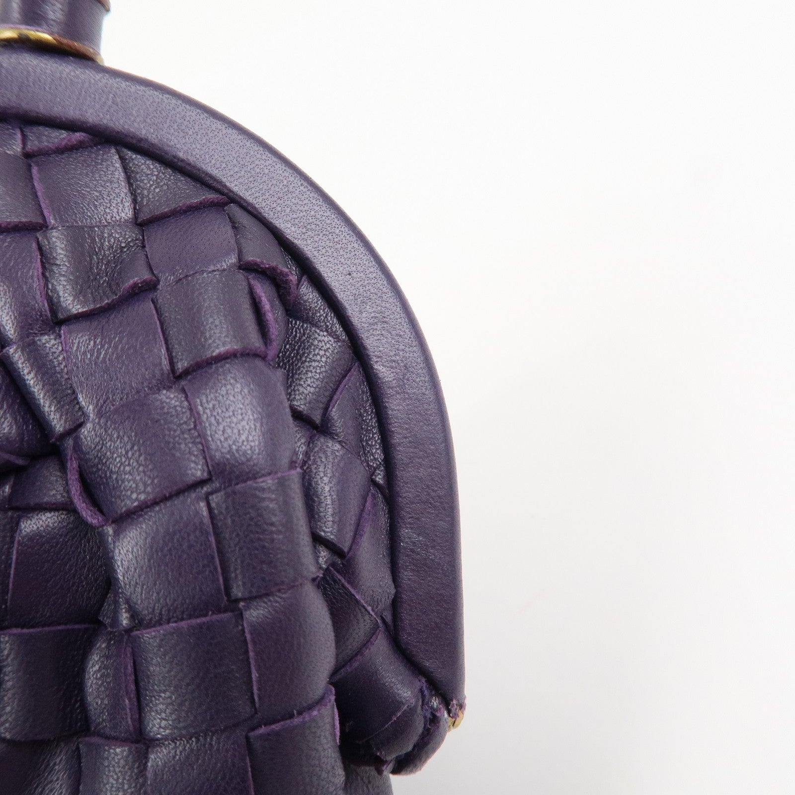 BOTTEGA VENETA Intrecciato Leather Coin Case Purple 203783