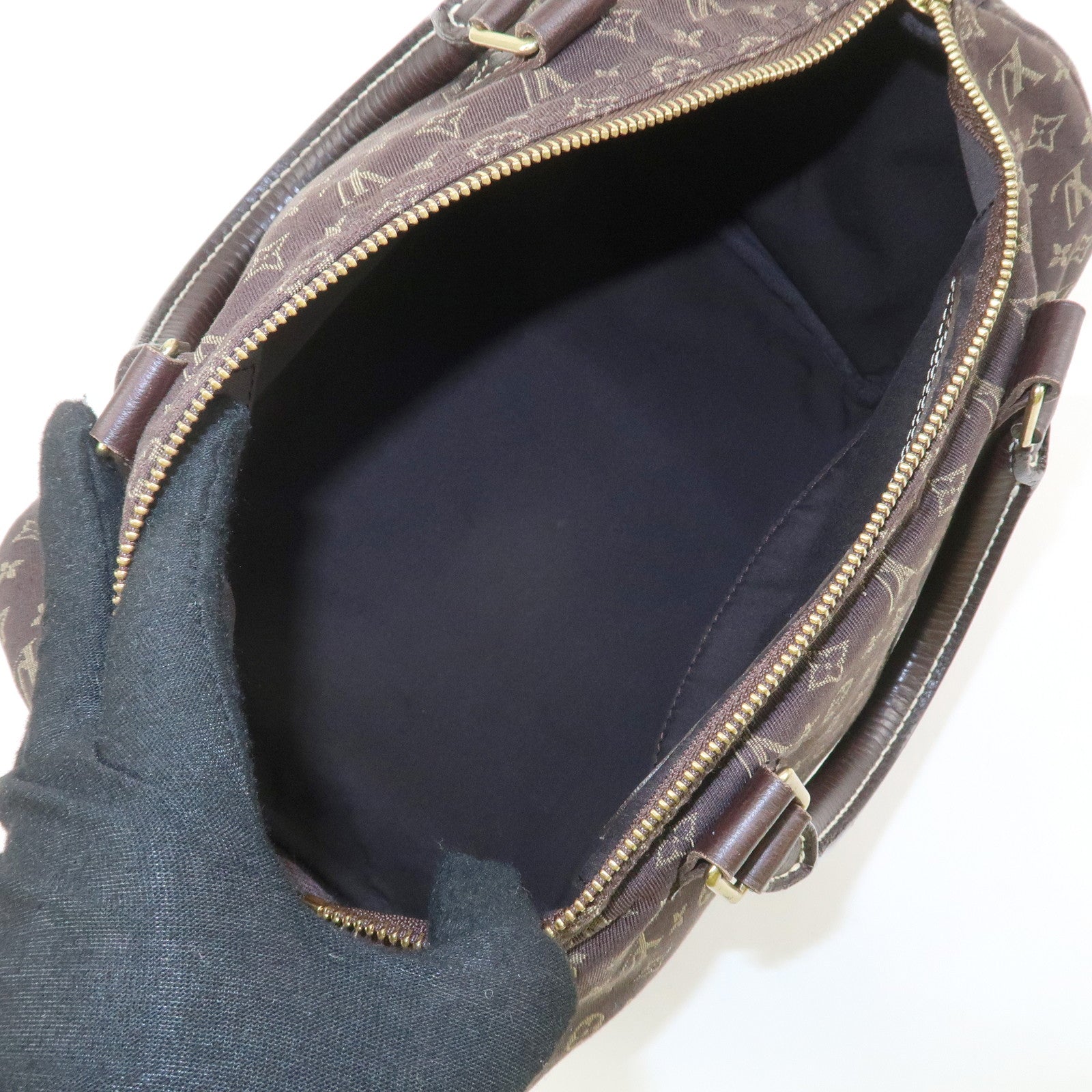 Louis Vuitton Monogram Mini Lin Speedy 30 Boston Bag Ebene M95224