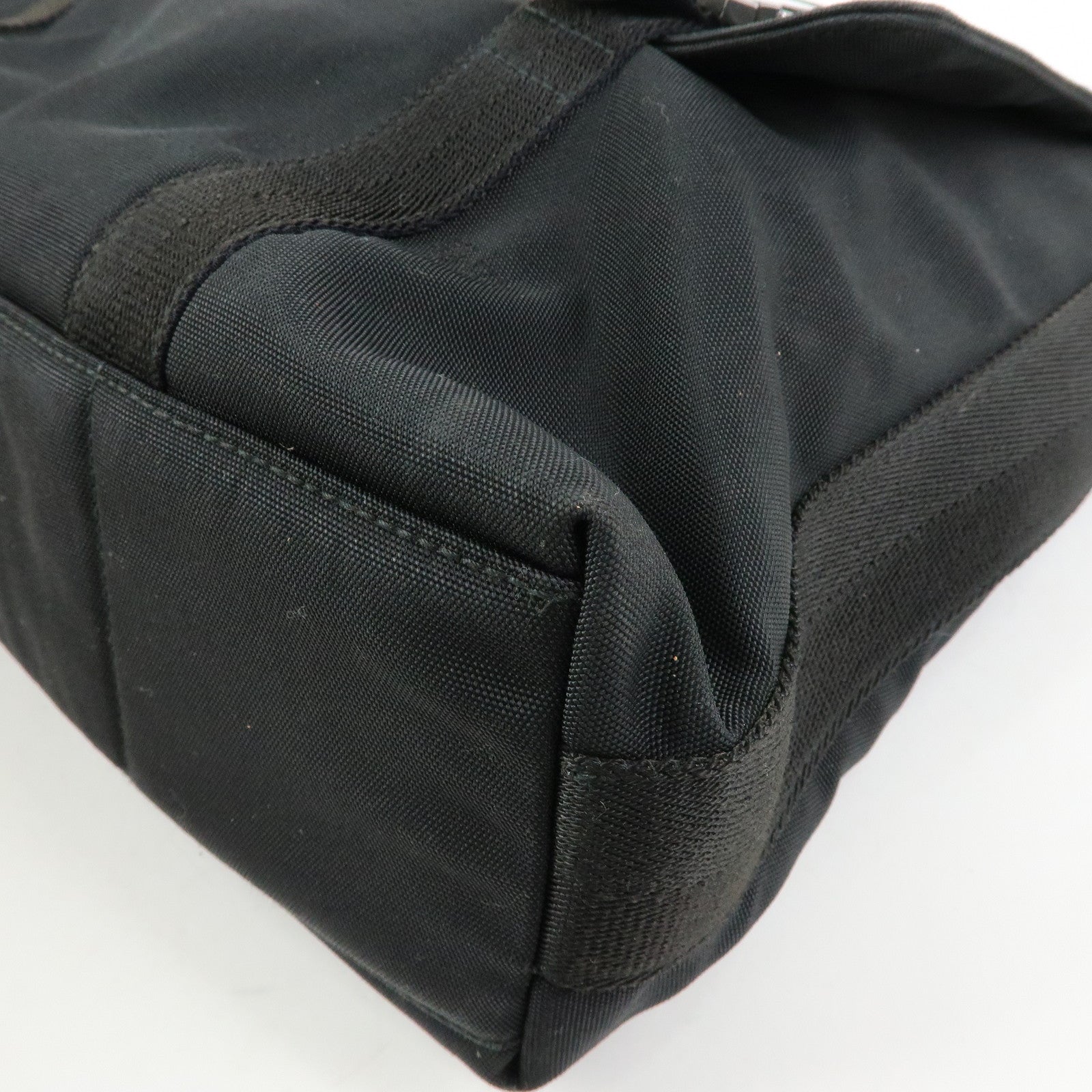 GUCCI Nylon Leather Shoulder Bag Crossbody Bag Black 122373