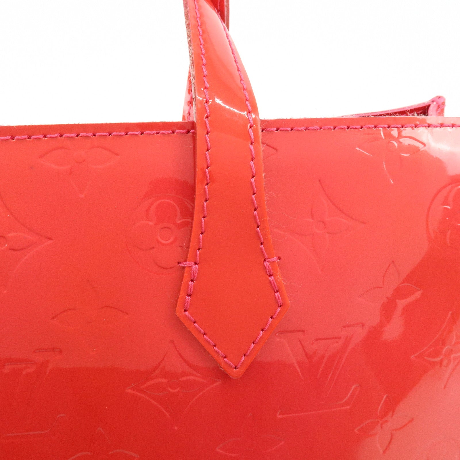 Louis Vuitton Monogram Vernis Wilshire PM Hand Bag Rose Pop M93643