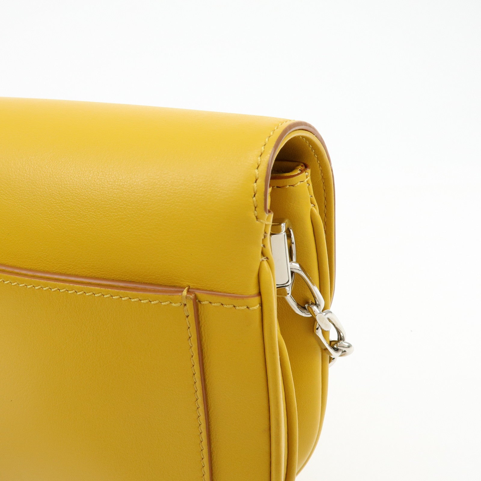 TOD'S Double T Tassel Leather Shoulder Bag Crossbody Bag Yellow