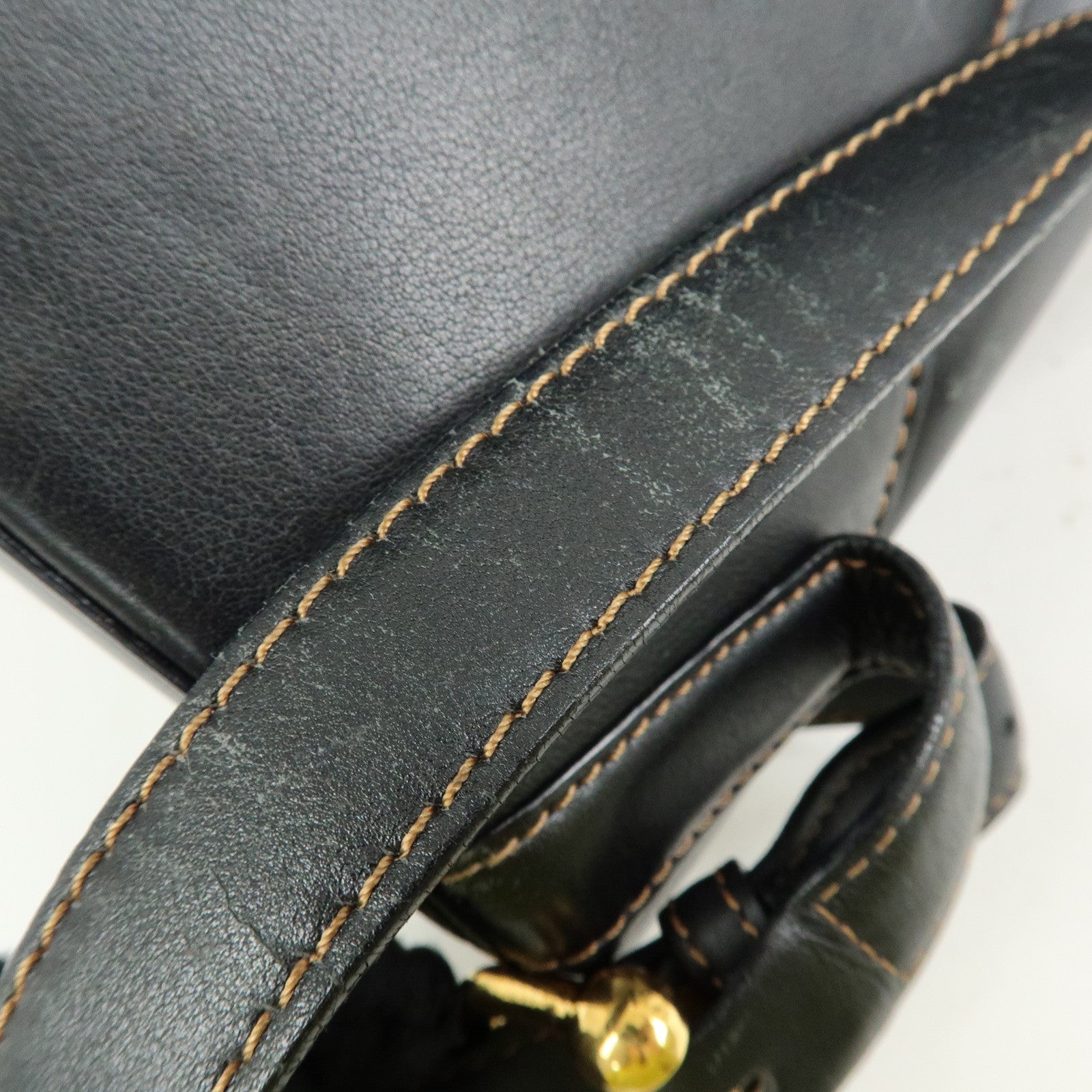 LOEWE Anton Calf Leather Backpack Rucksack Black