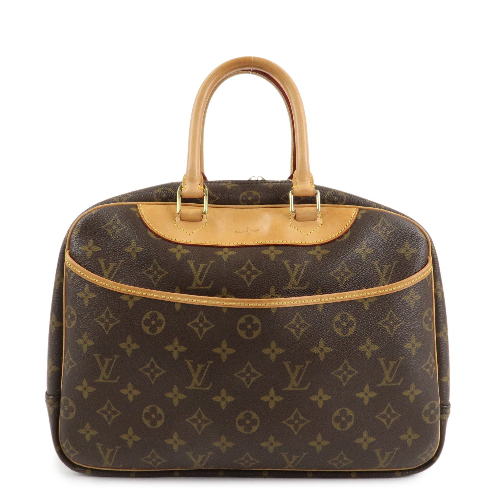Louis Vuitton Leather Canvas Monogram Deauville Hand Bag M47270 Used