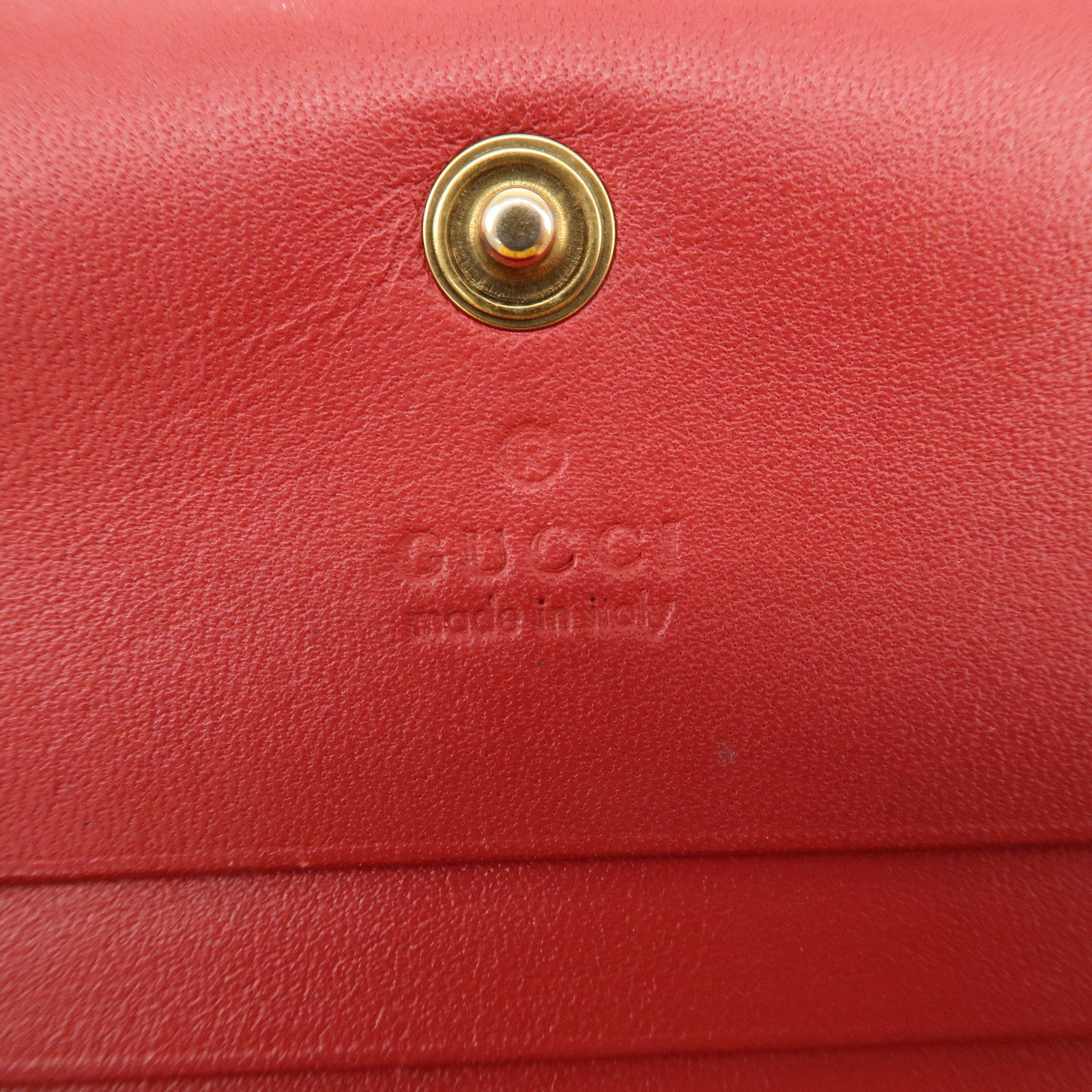 GUCCI Interlocking G Cherry GG Supreme Compact Wallet Beige 476050
