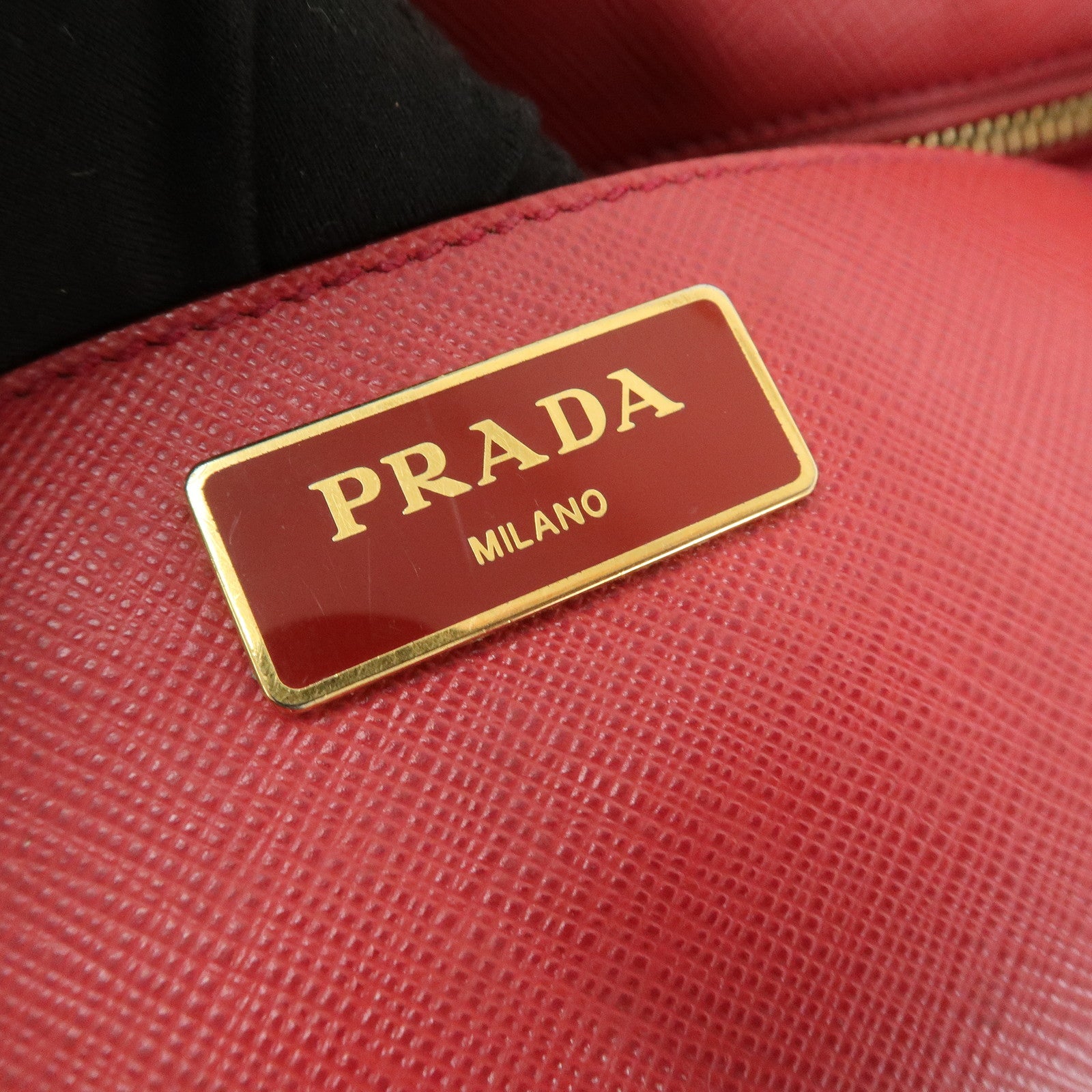 PRADA Triangle Logo Galleria Saffiano Leather 2Way Bag Red BN2274