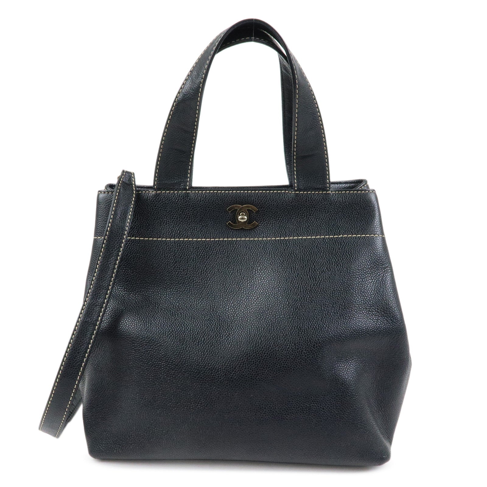 CHANEL COCO Mark Caviarskin 2Way Shoulder Bag Tote Bag 7034654