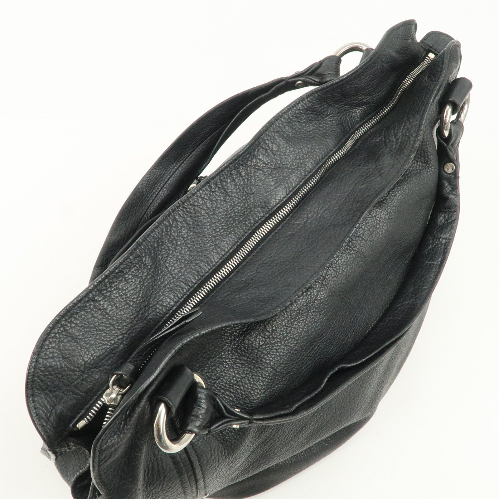 CELINE Bittersweet Leather Shoulder Bag Hand Bag Black