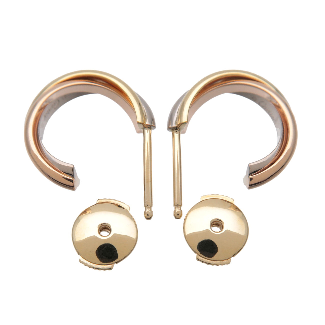 Cartier Trinity Earrings K18 750 Yello/White/Rose Gold