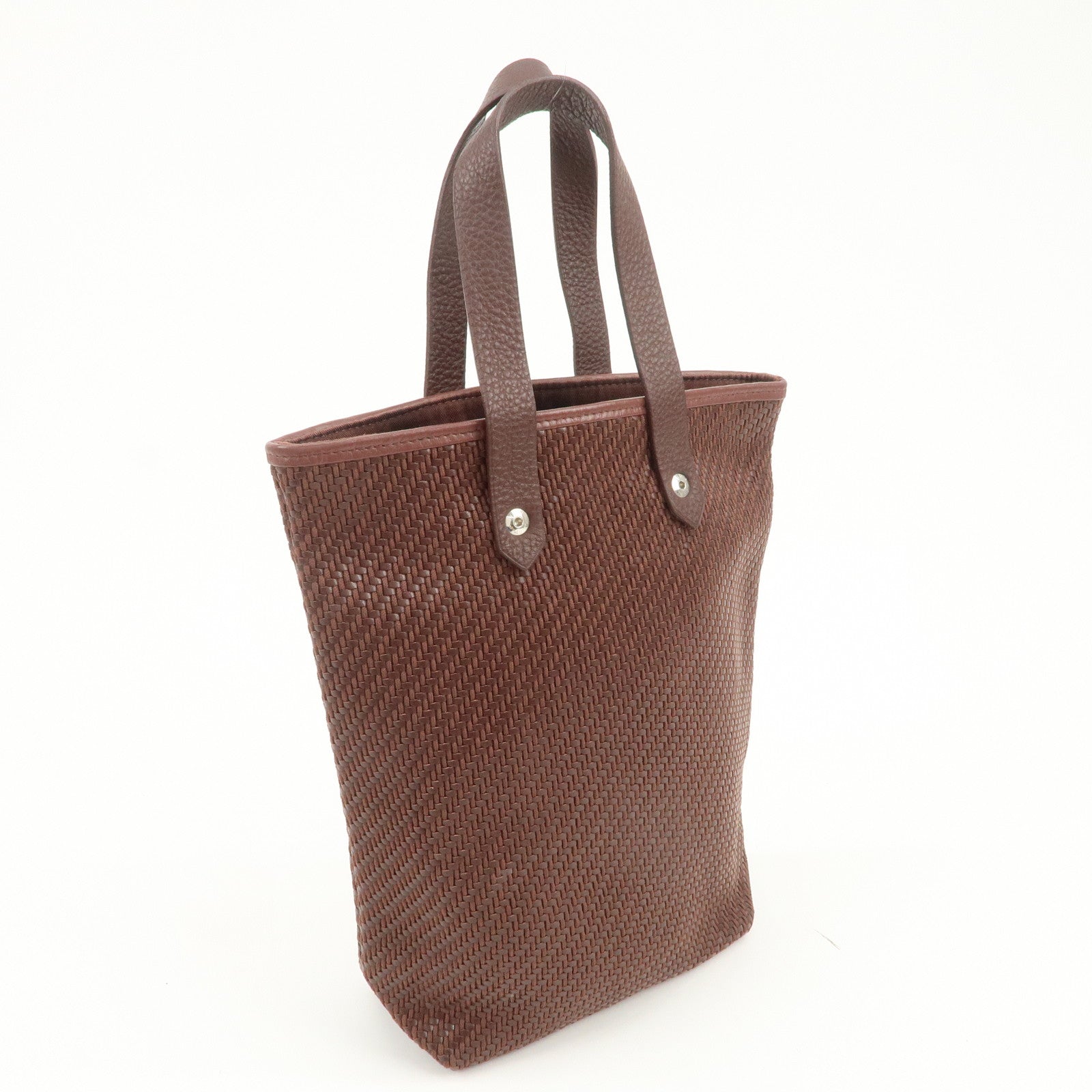 HERMES Amedaba Diago PM Leather Tote Bag Hand Bag Brown