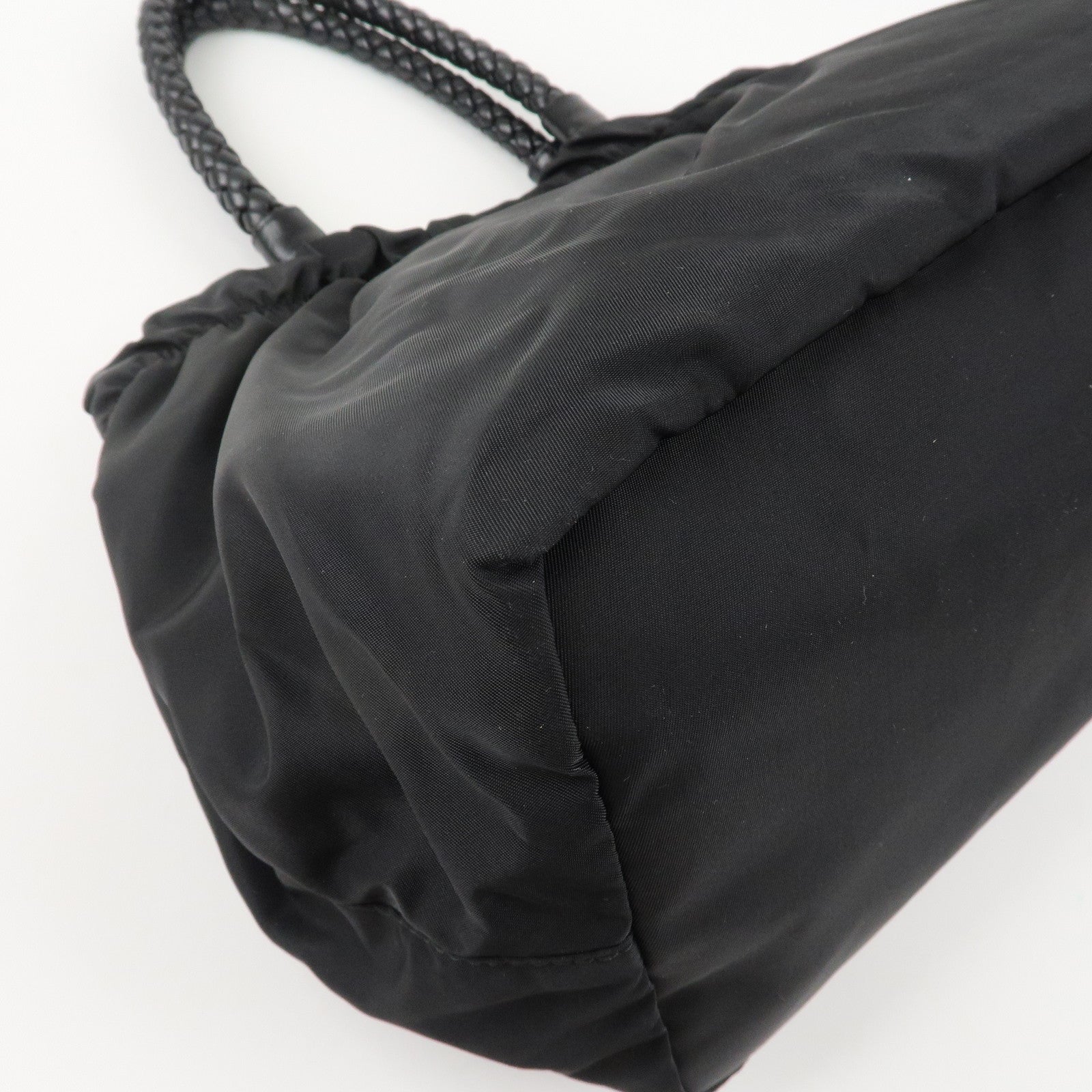 PRADA Logo Nylon Leather 2Way Bag Shoulder Bag Hand Bag Black BN1970 Used