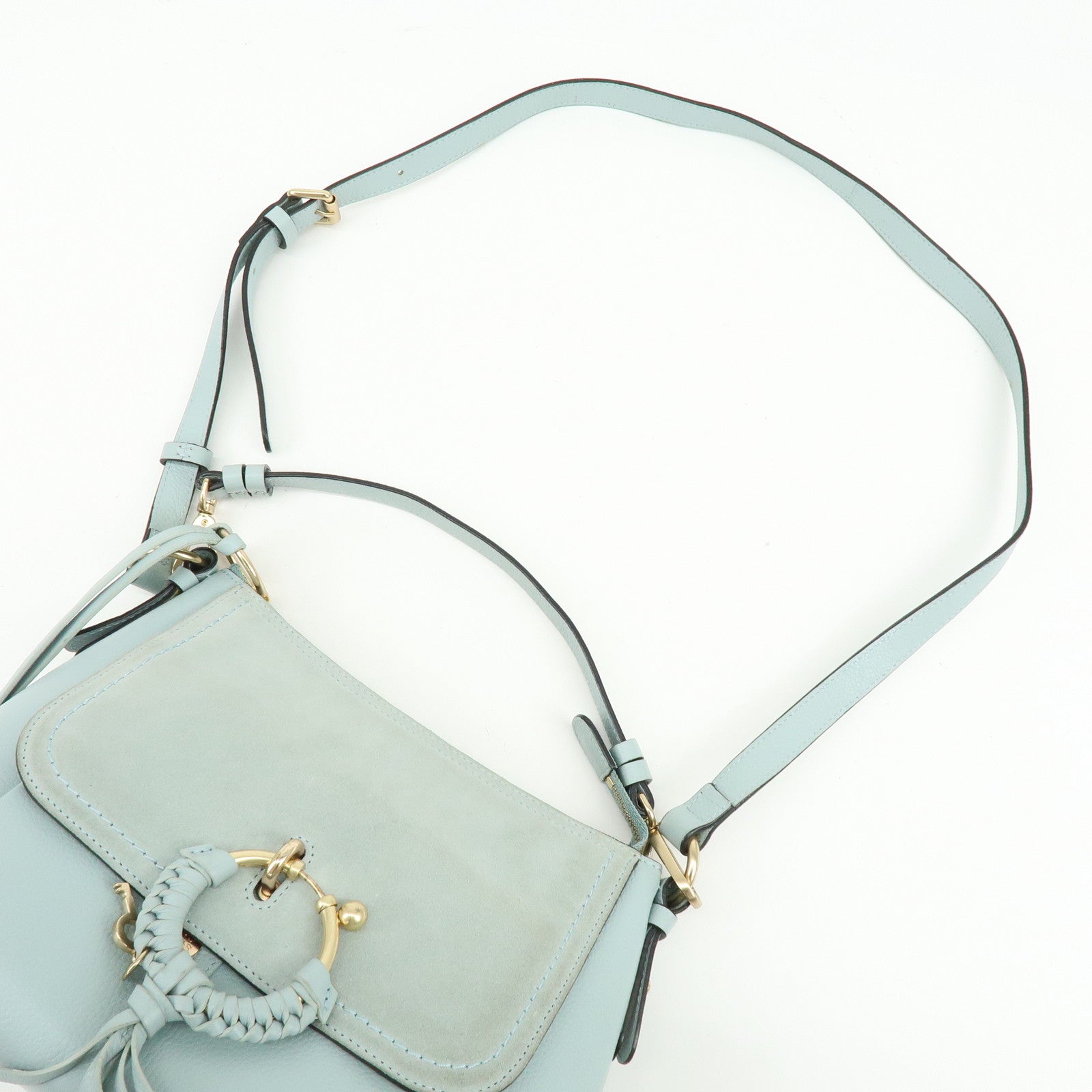 Chloe See By Chloe Leather 2Way Bag Shoulder Bag Light Blue