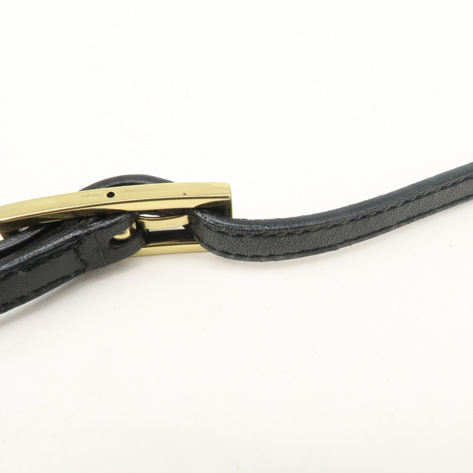 GUCCI GG Canvas Hand Bag Shoulder Bag Black Gold HDW 32160 Used