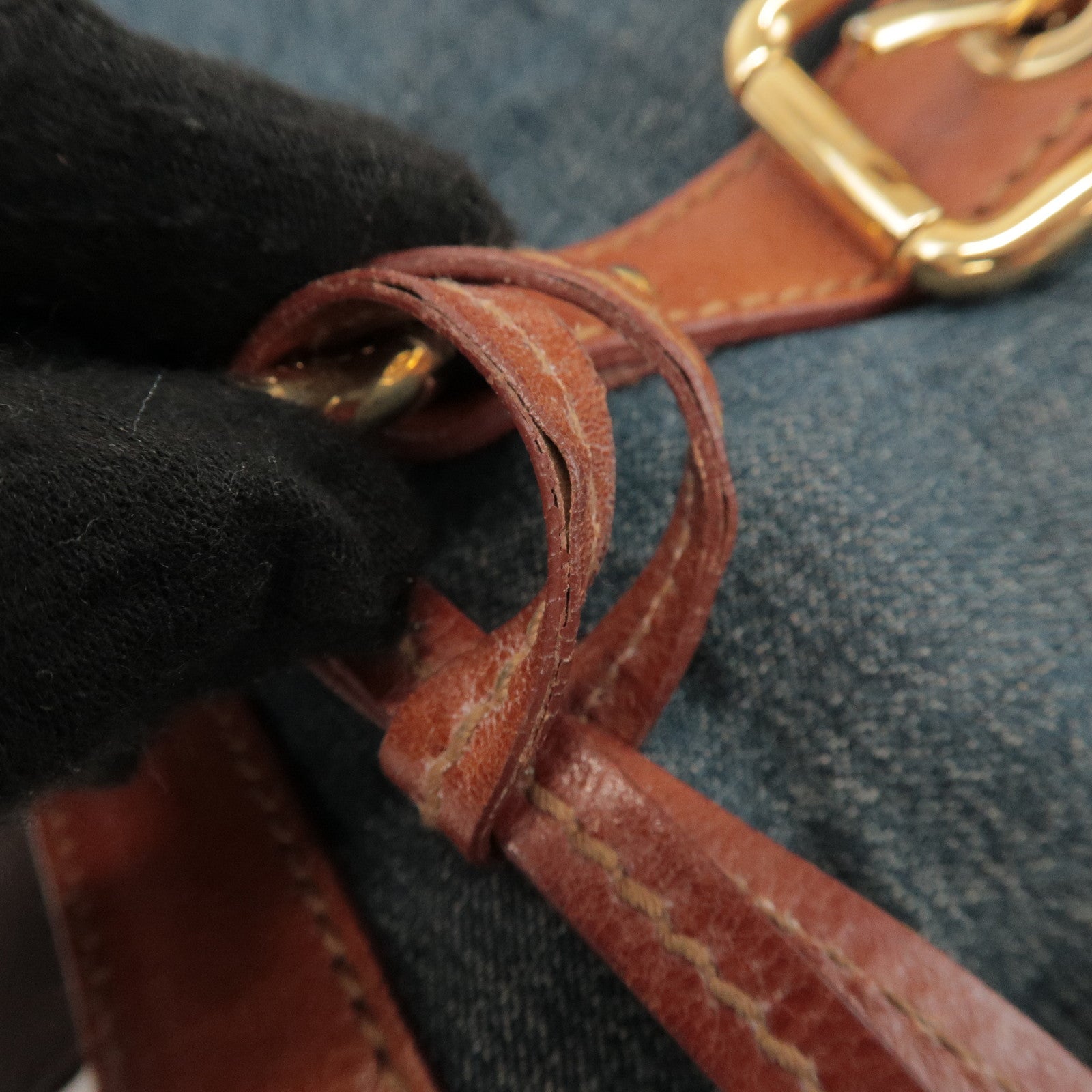 Dolce&Gabbana Denim Leather Tote Bag Shoulder Bag Denim Brown