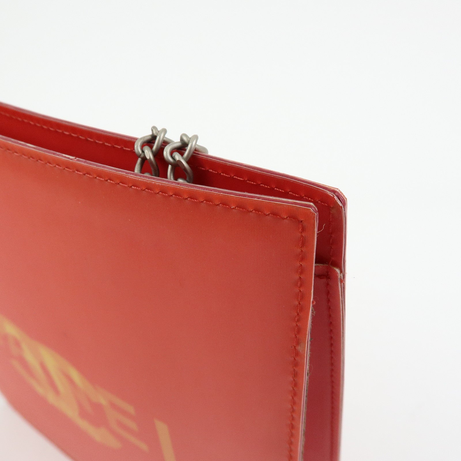 CHANEL COCO Mark PVC Hologram Chain Shoulder Bag Red
