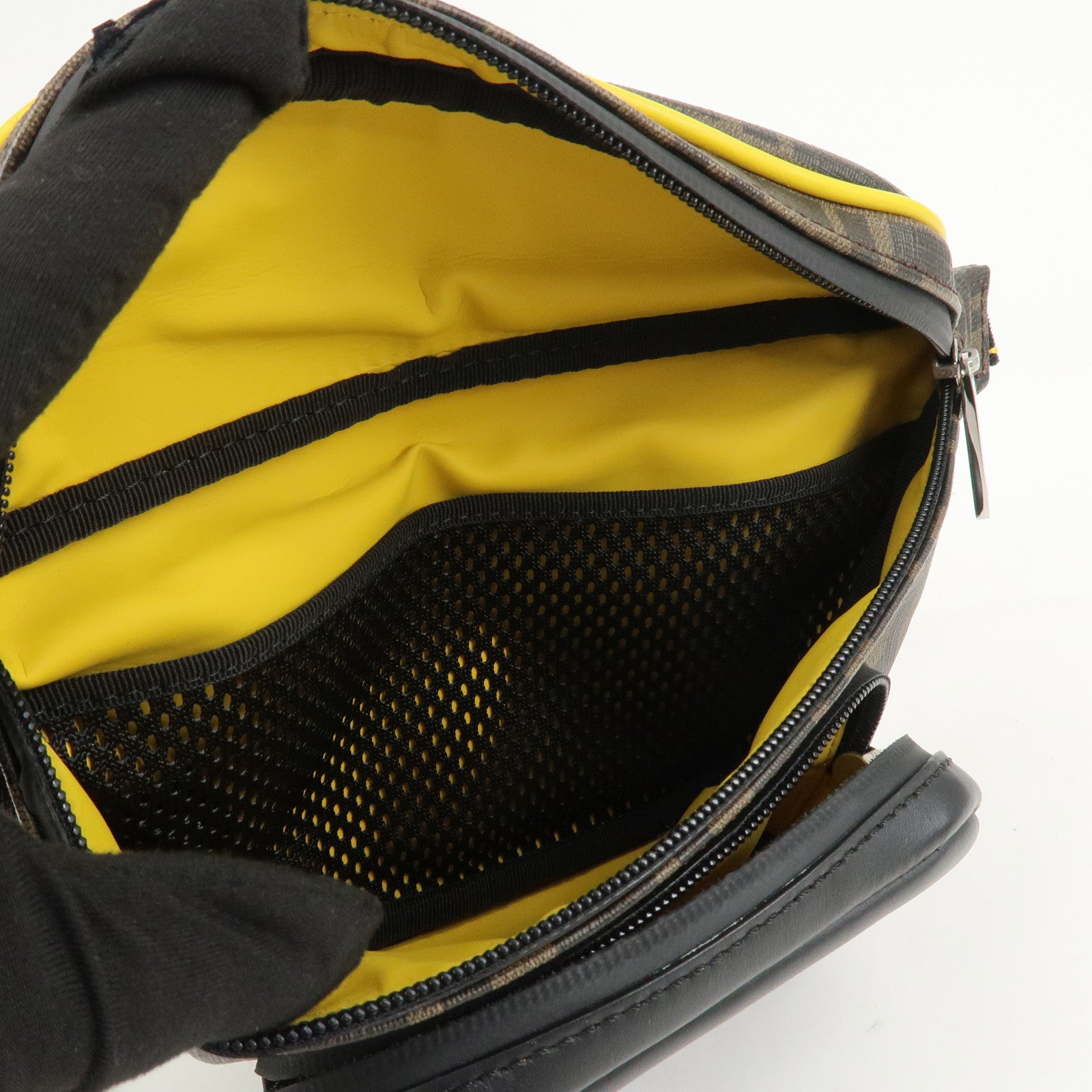 FENDI Zucca Seleria Logo PVC Leather Waist Bag Body Bag 7VA446