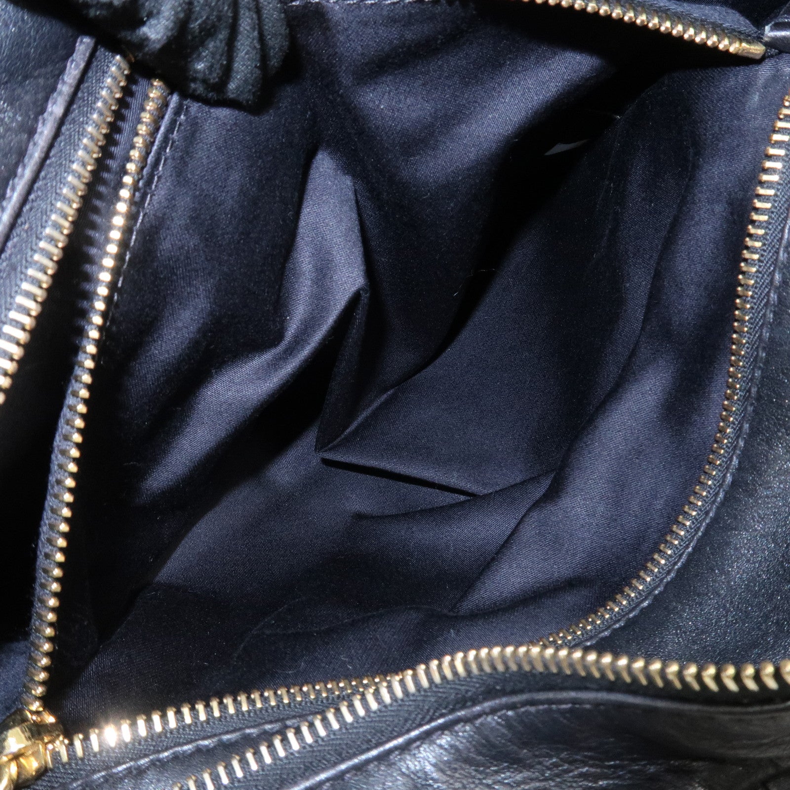 MIU MIU Leather 2Way Bag Hand Bag Shoulder Bag Black