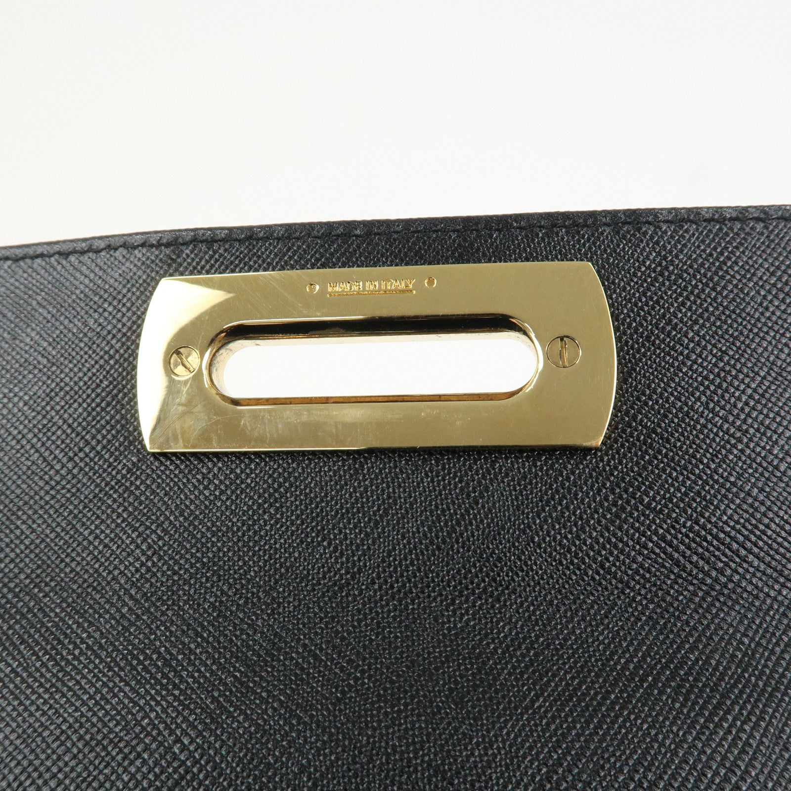 Ferragamo Gancini Leather 2Way Bag Shoulder Bag Hand Bag Black