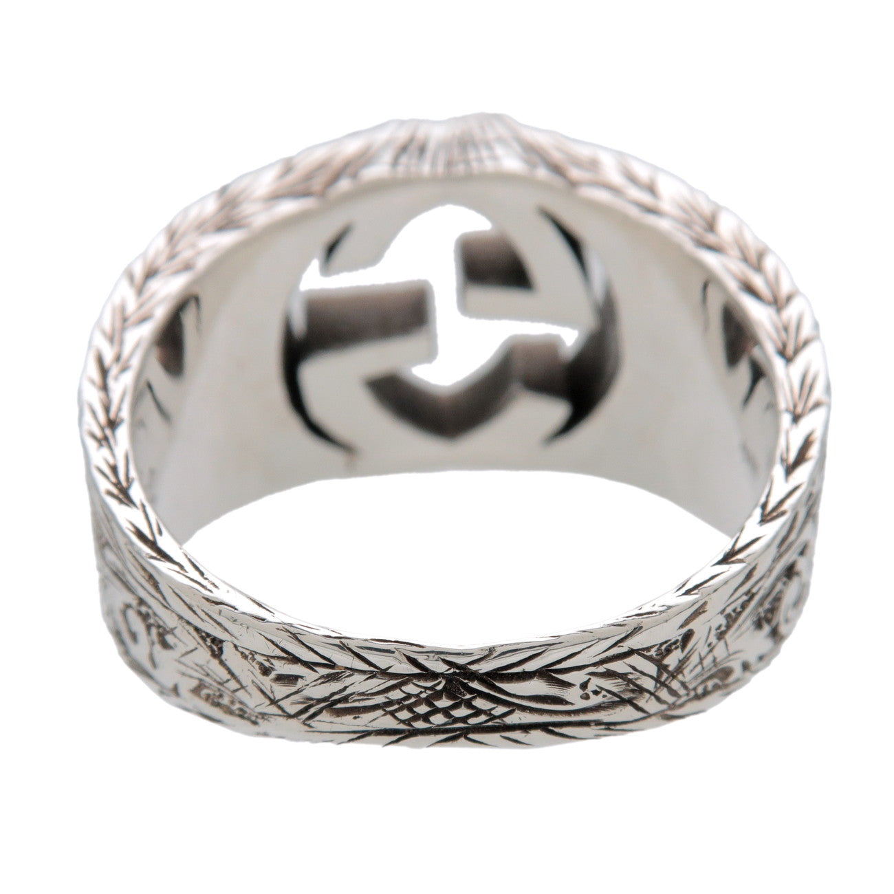 GUCCI Interlocking G Ring SV925 Silver #22 US10.5 EU62 HK22 455302