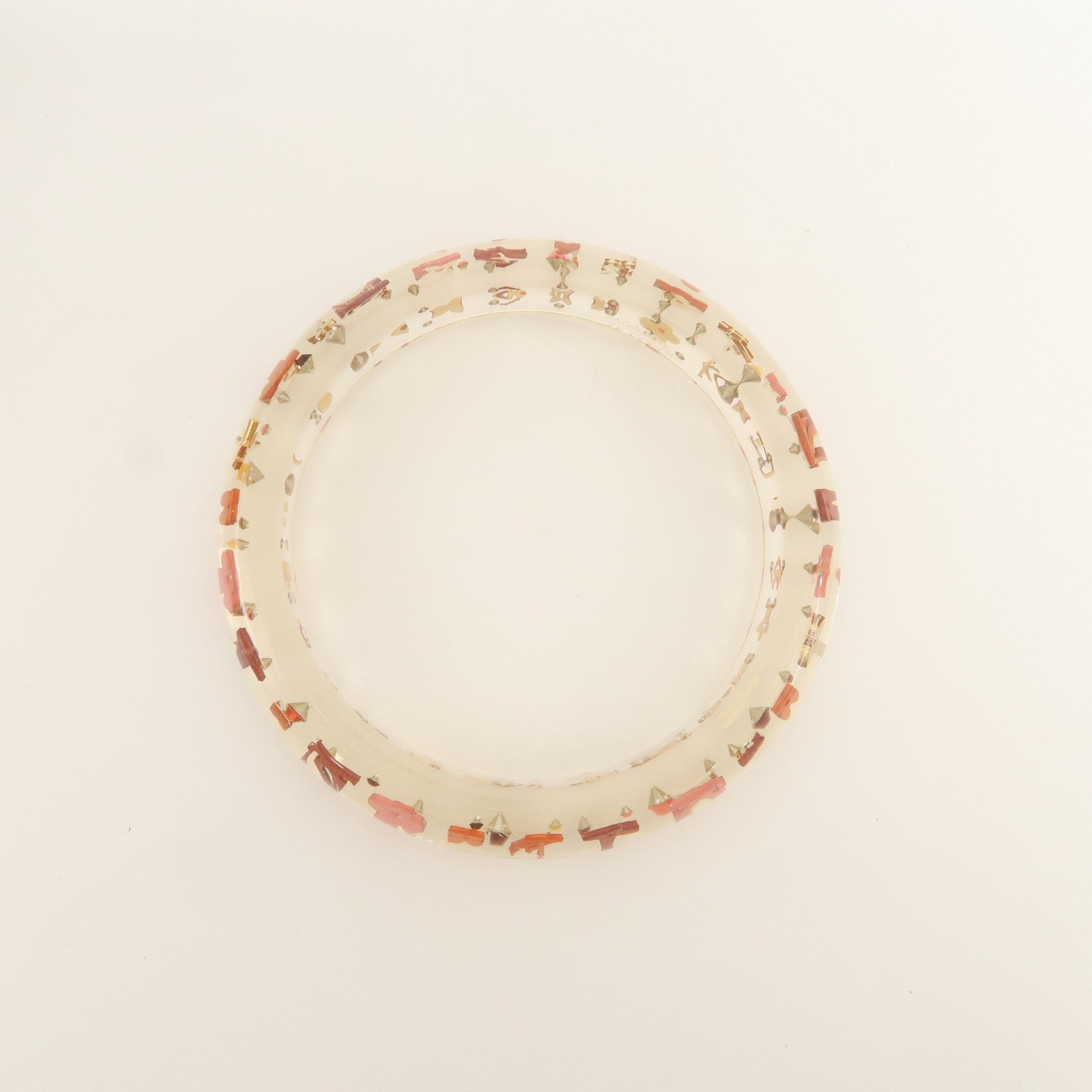Louis Vuitton Monogram Bracelet Inclusion Bangle Clear Pink M66806