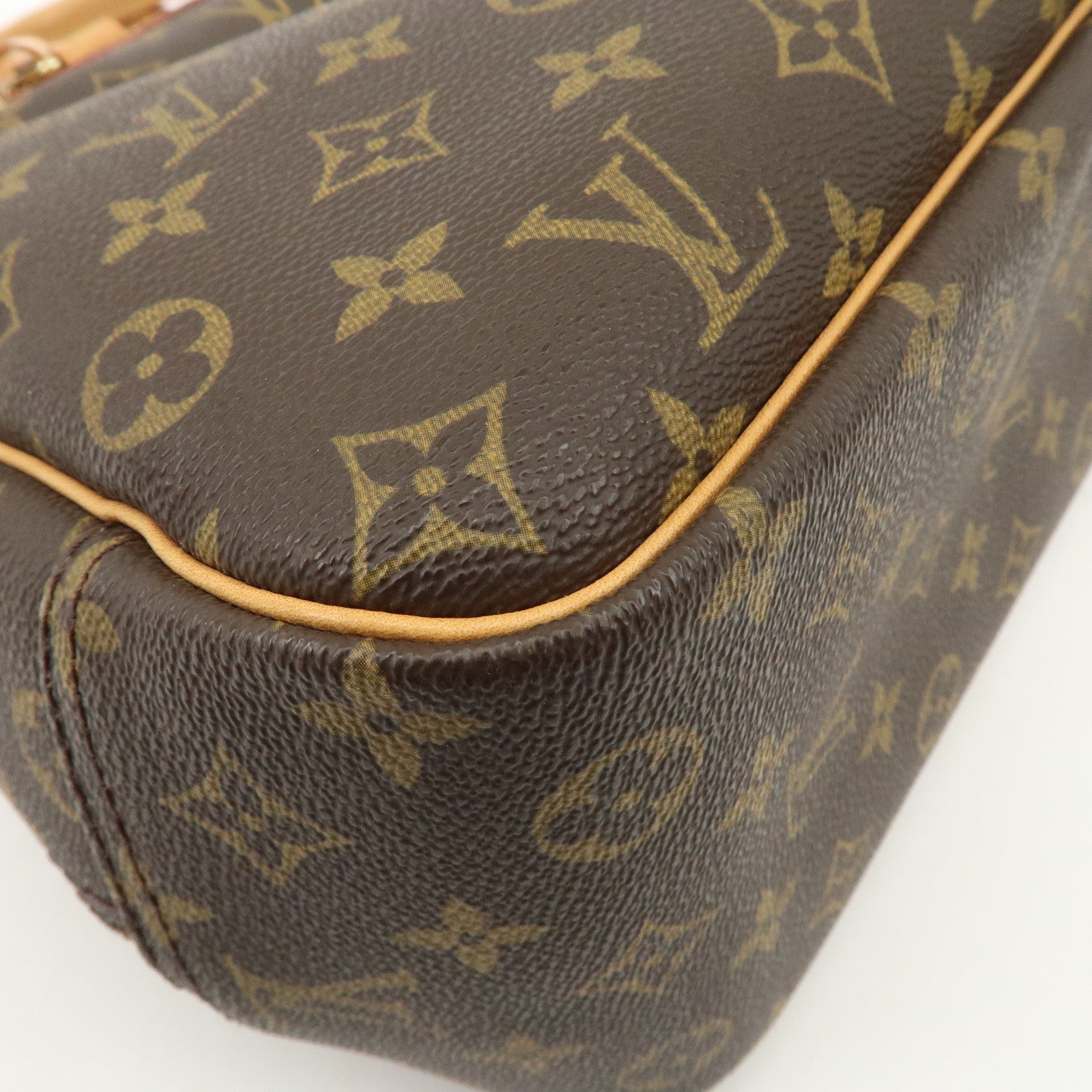 Louis Vuitton Monogram Deauville Hand Bag Brown M47270 Used