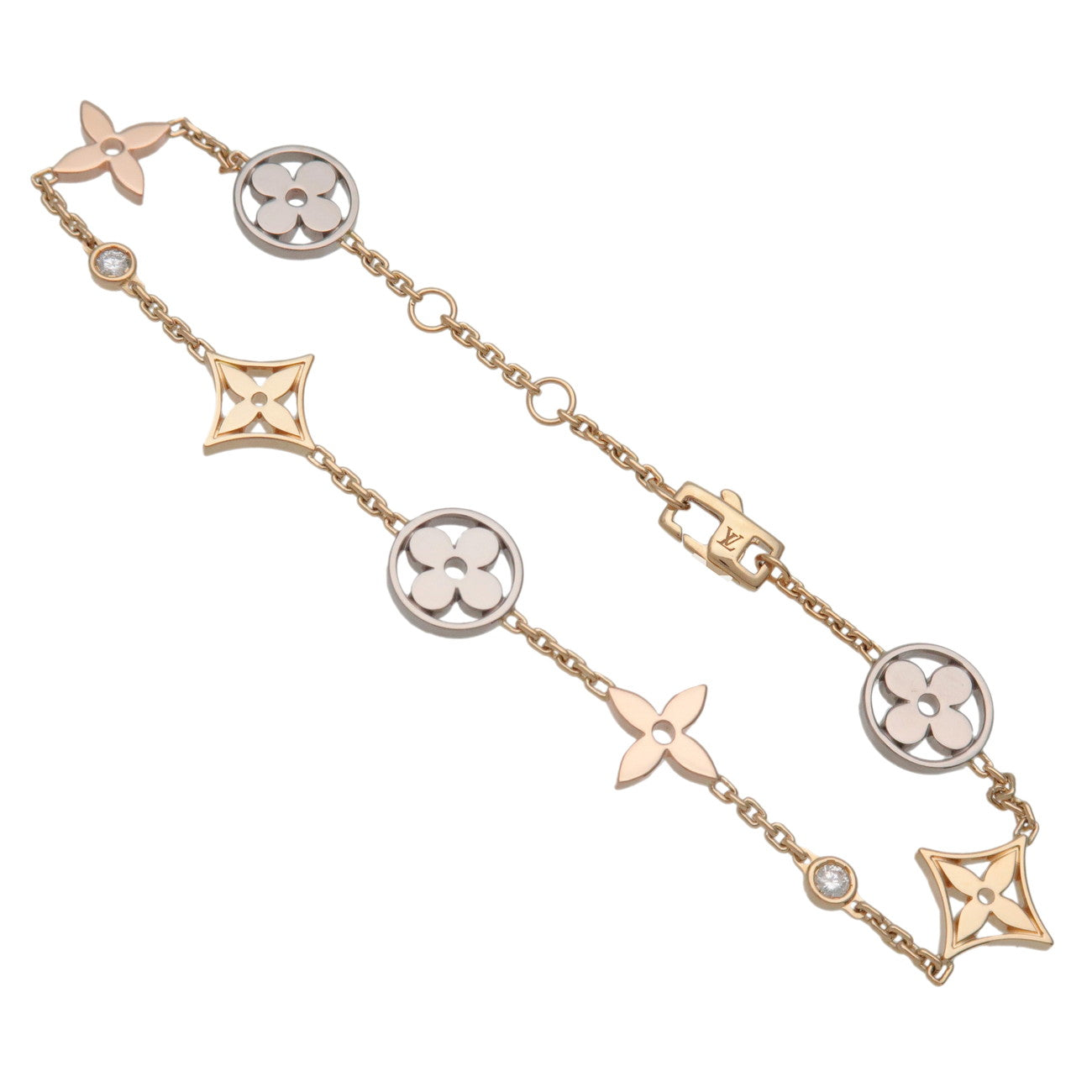 Louis Vuitton Monogram Idylle 2PDaimond Bracelet 750WG/PG/YG Q95286