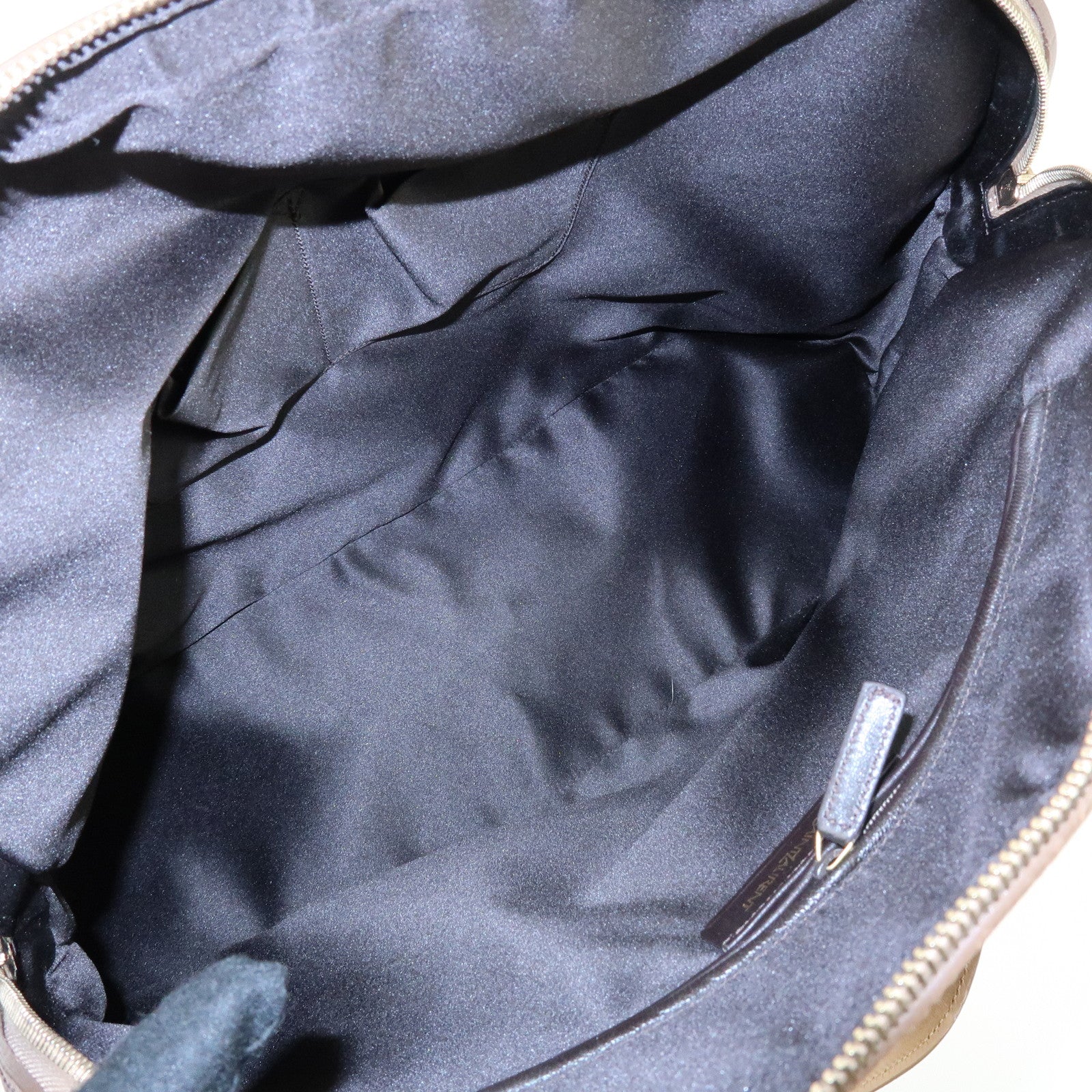 SAINT LAURENT PARIS Muse Leather Hand Bag Tote Bag Beige