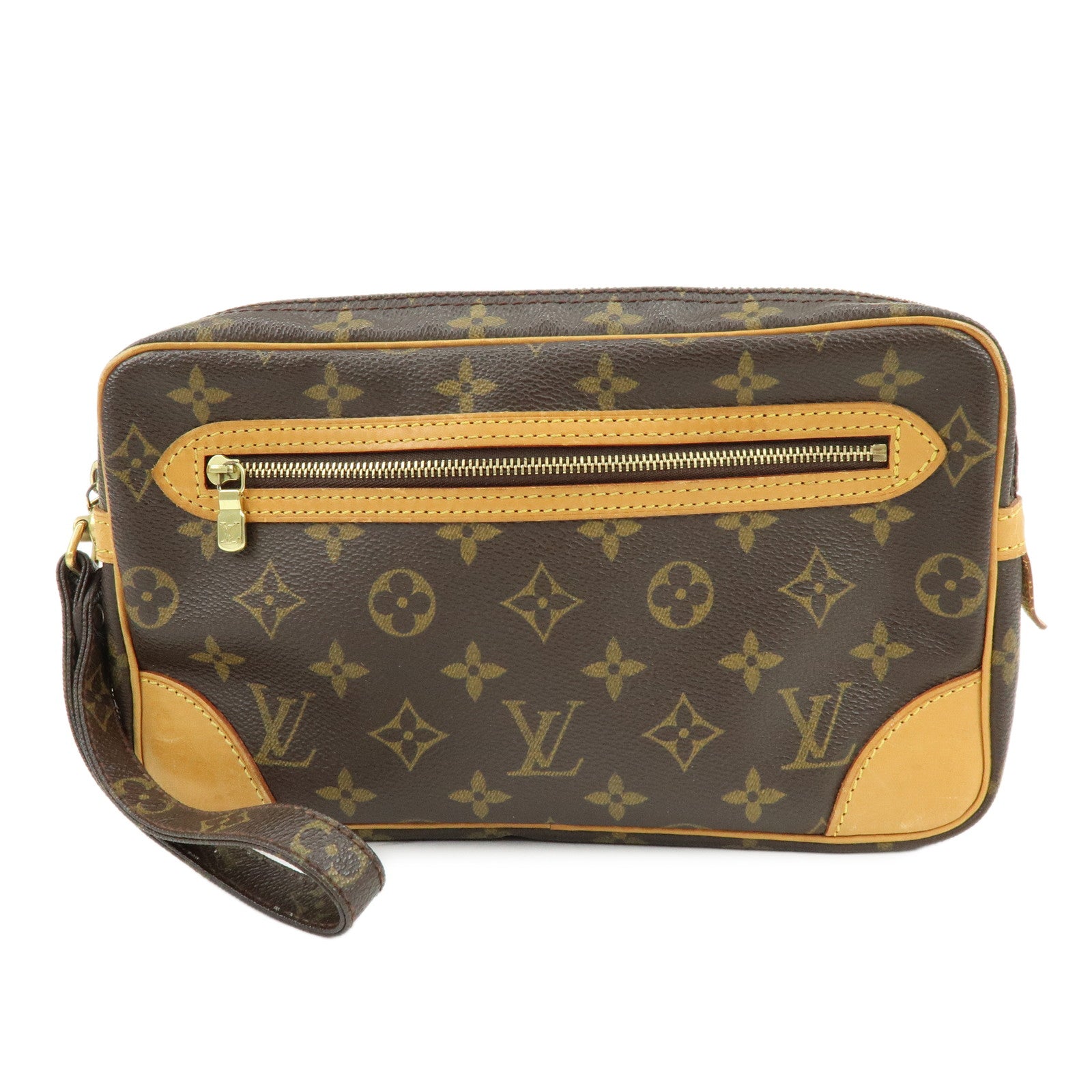 Louis Vuitton Monogram Marly Dragonne GM Clutch Bag Brown M51825