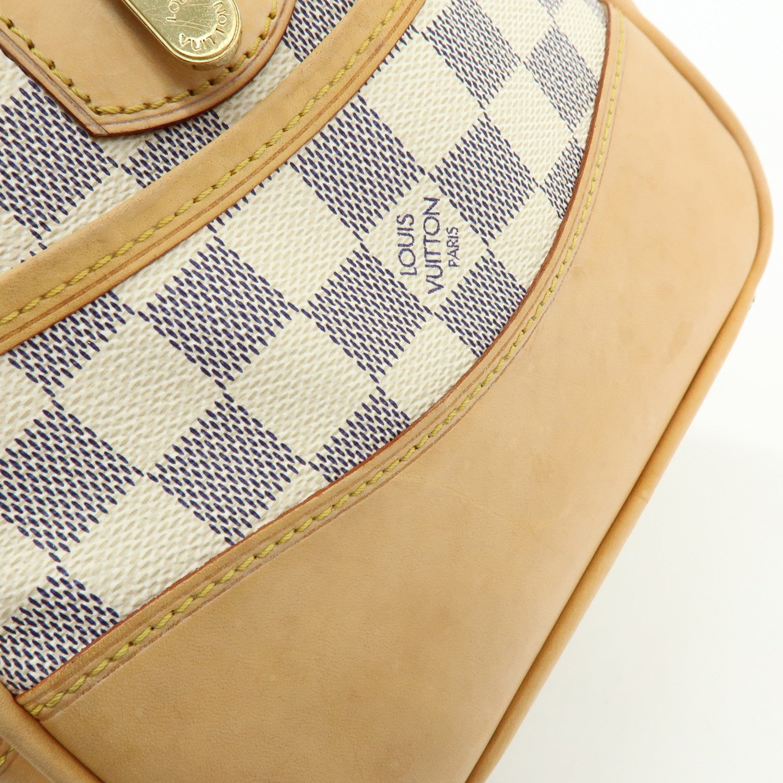 Louis Vuitton Damier Azur Leather Canvas Berkeley Hand Bag N52001