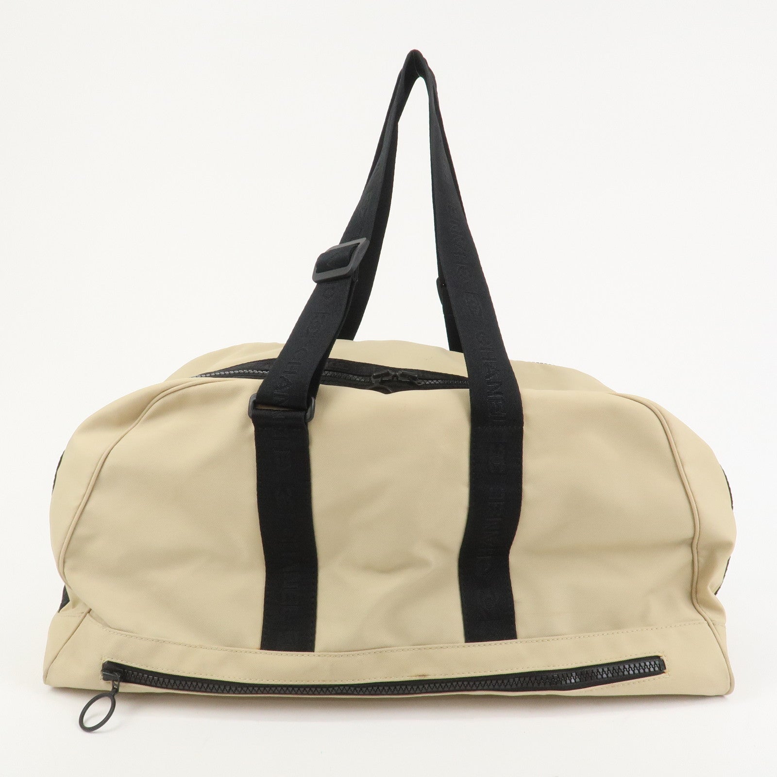 CHANEL Sports Line Nylon Boston Bag Travel Bag Beige Black A19976