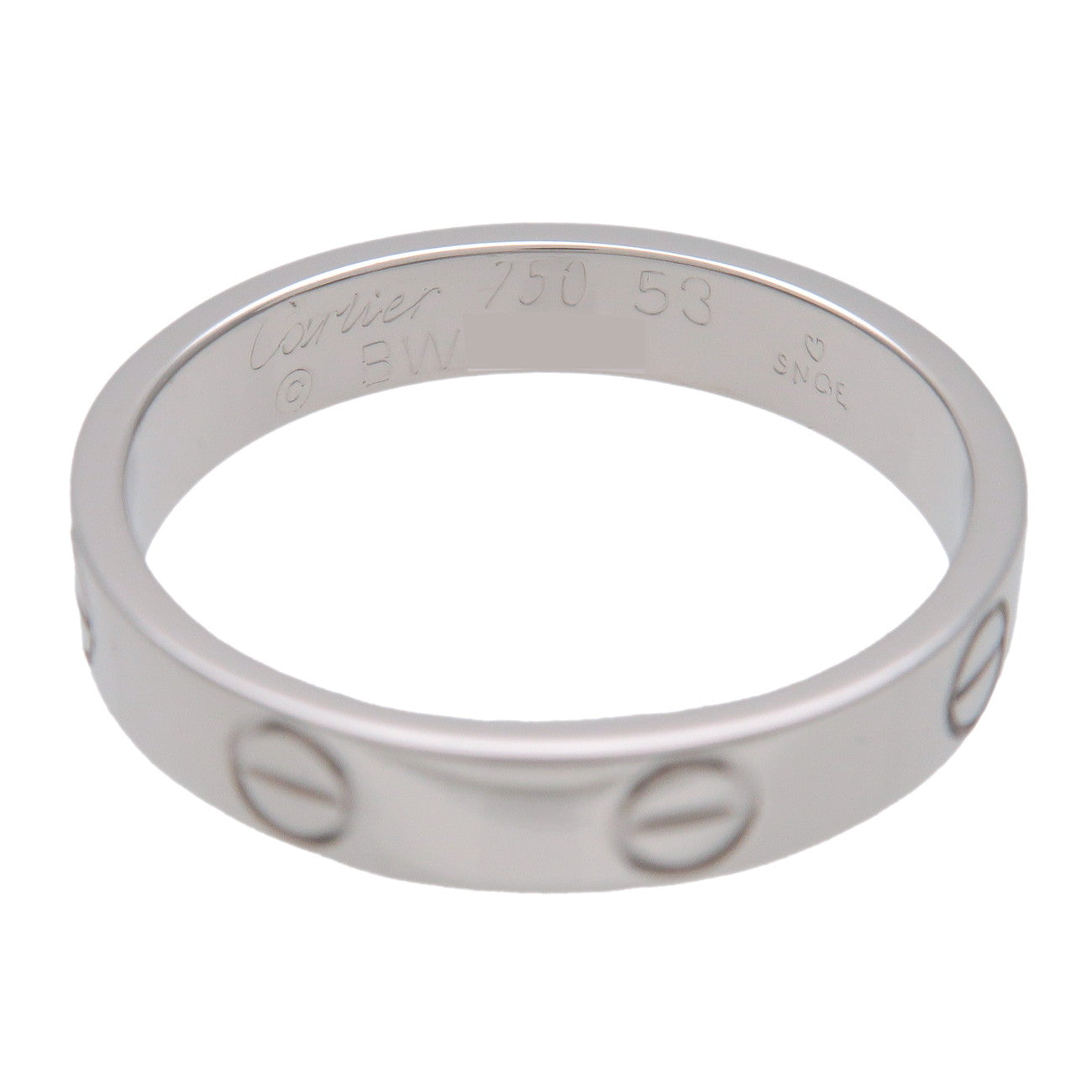 Cartier Mini Love Ring K18 750WG White Gold #53 US6.5 EU53 HK14